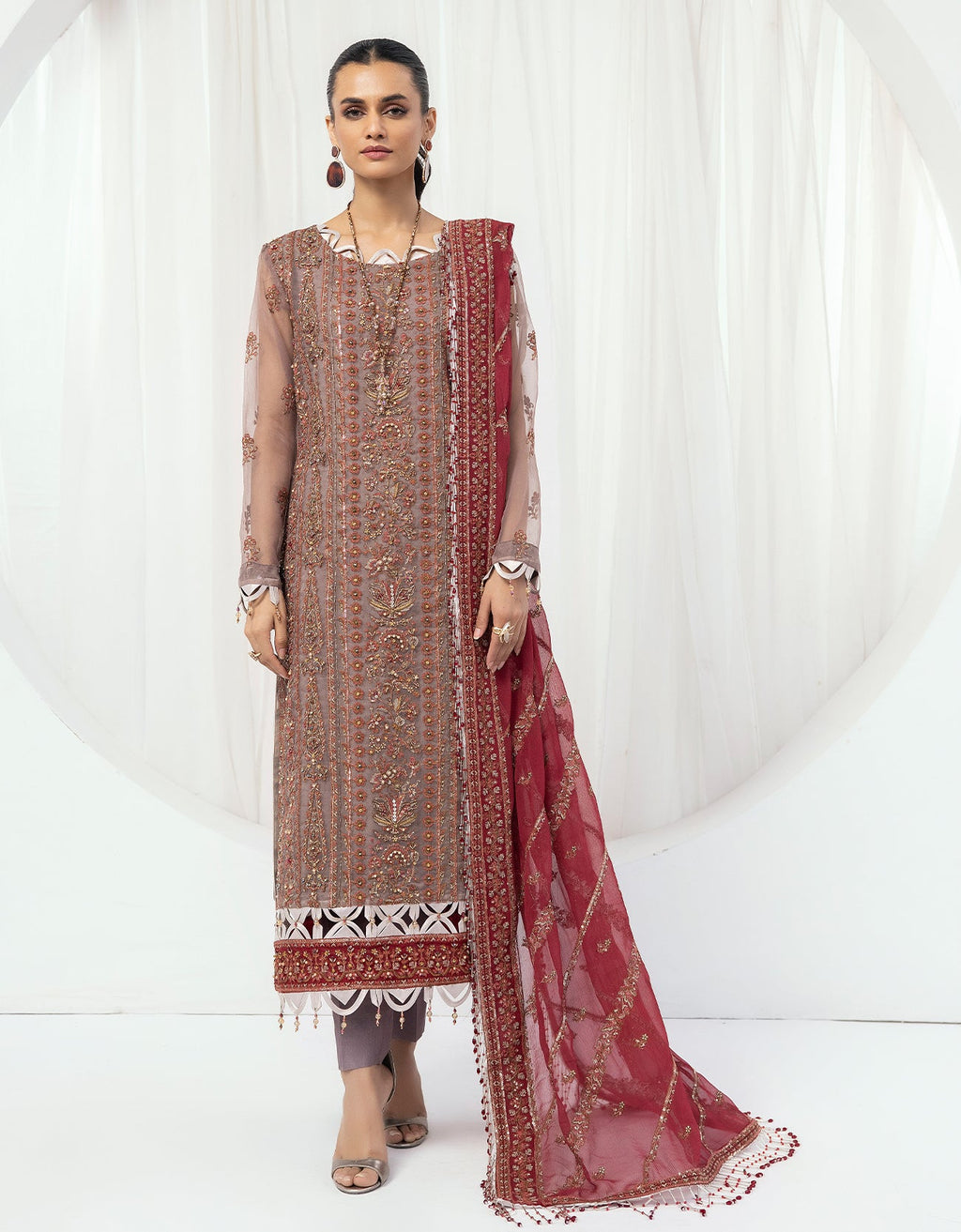Al 08 Raw Silk Pakistani Formal Dresses