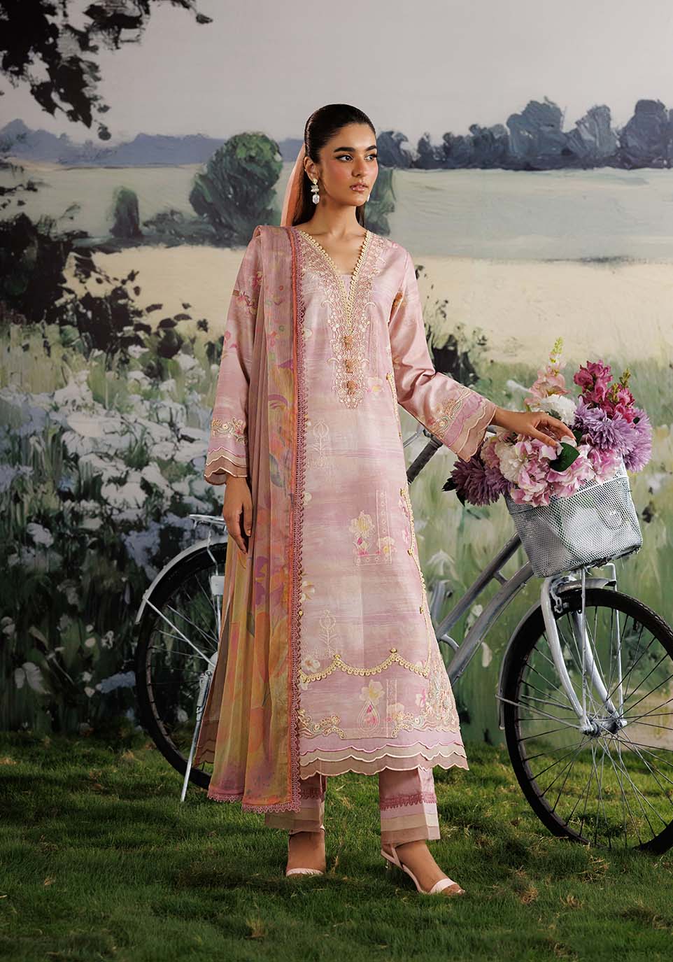 SHABNAM ZQ002 Chiffon Pakistani Summer Dresses - Zarqash - 1