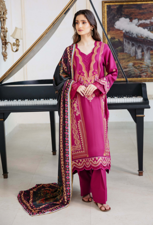 Serene - D02 Premium Fabric Pakistani Winter Dresses - Humdum - 1