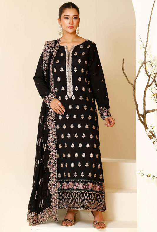 Rabt - D01 Raw Silk Pakistani Formal Dresses - Humdum - 2