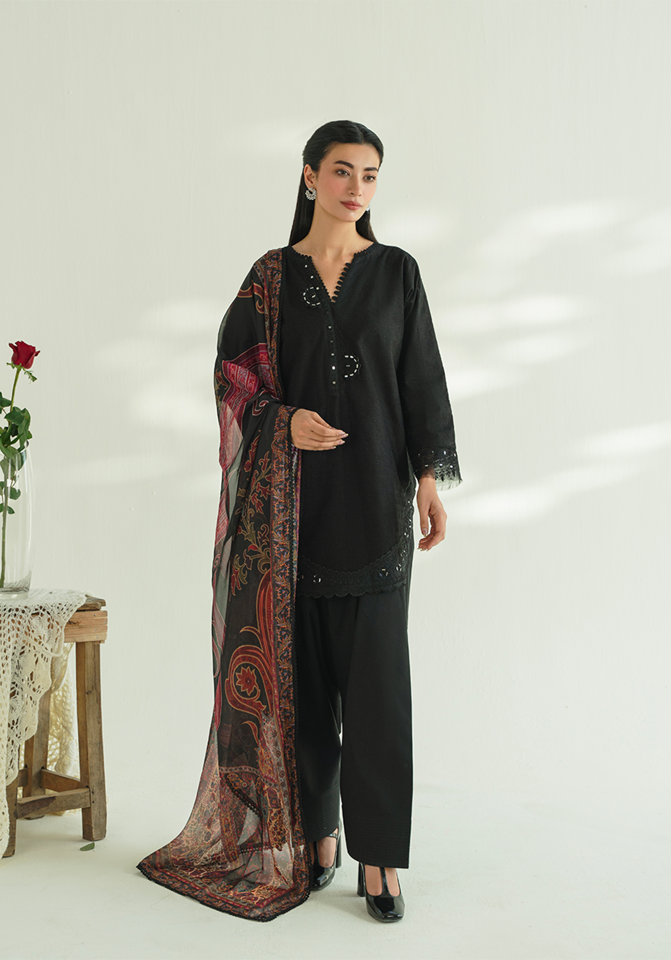 MIDNIGHT WHISPERS Embroidered Pakistani Dress