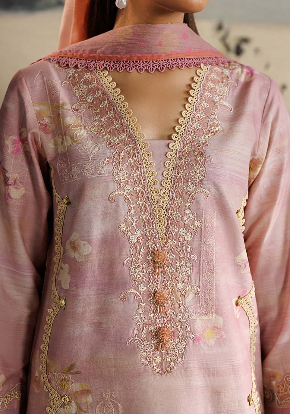 SHABNAM ZQ002 Chiffon Pakistani Summer Dresses - Zarqash - 3