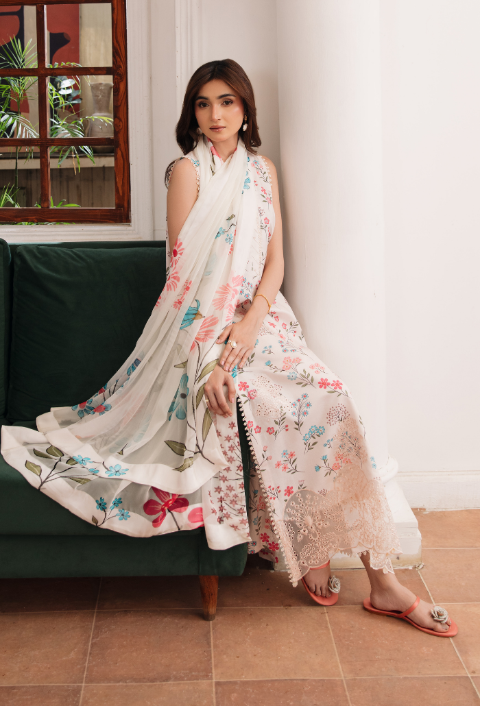 Summer Breeze'3 - D09 Organza Pakistani Summer Dresses - Humdum - 4