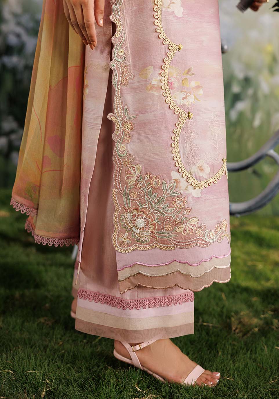 SHABNAM ZQ002 Chiffon Pakistani Summer Dresses - Zarqash - 4