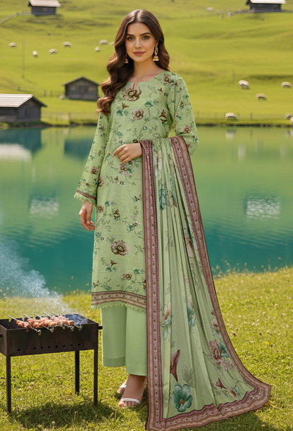 Floral - D03 Chiffon Pakistani Summer Dresses - Humdum - 1