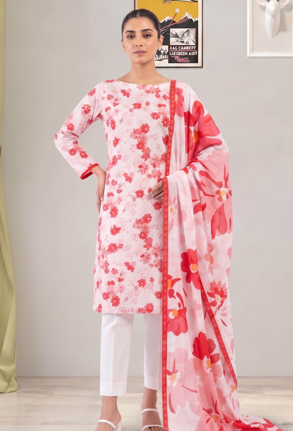 Floral Lawn Cotton Pakistani Summer Dresses - Humdum - 1