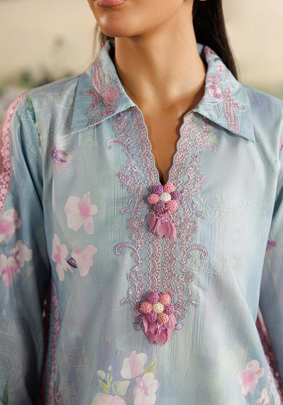SHABNAM ZQ001 Chiffon Pakistani Summer Dresses - Zarqash - 2