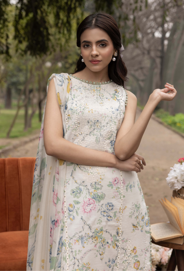 Eden Garden - D02 Chiffon Pakistani Summer Dresses - Humdum - 4