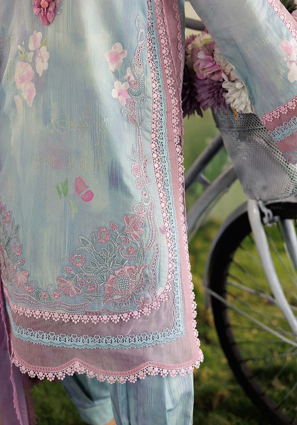 SHABNAM ZQ001 Chiffon Pakistani Summer Dresses - Zarqash - 3