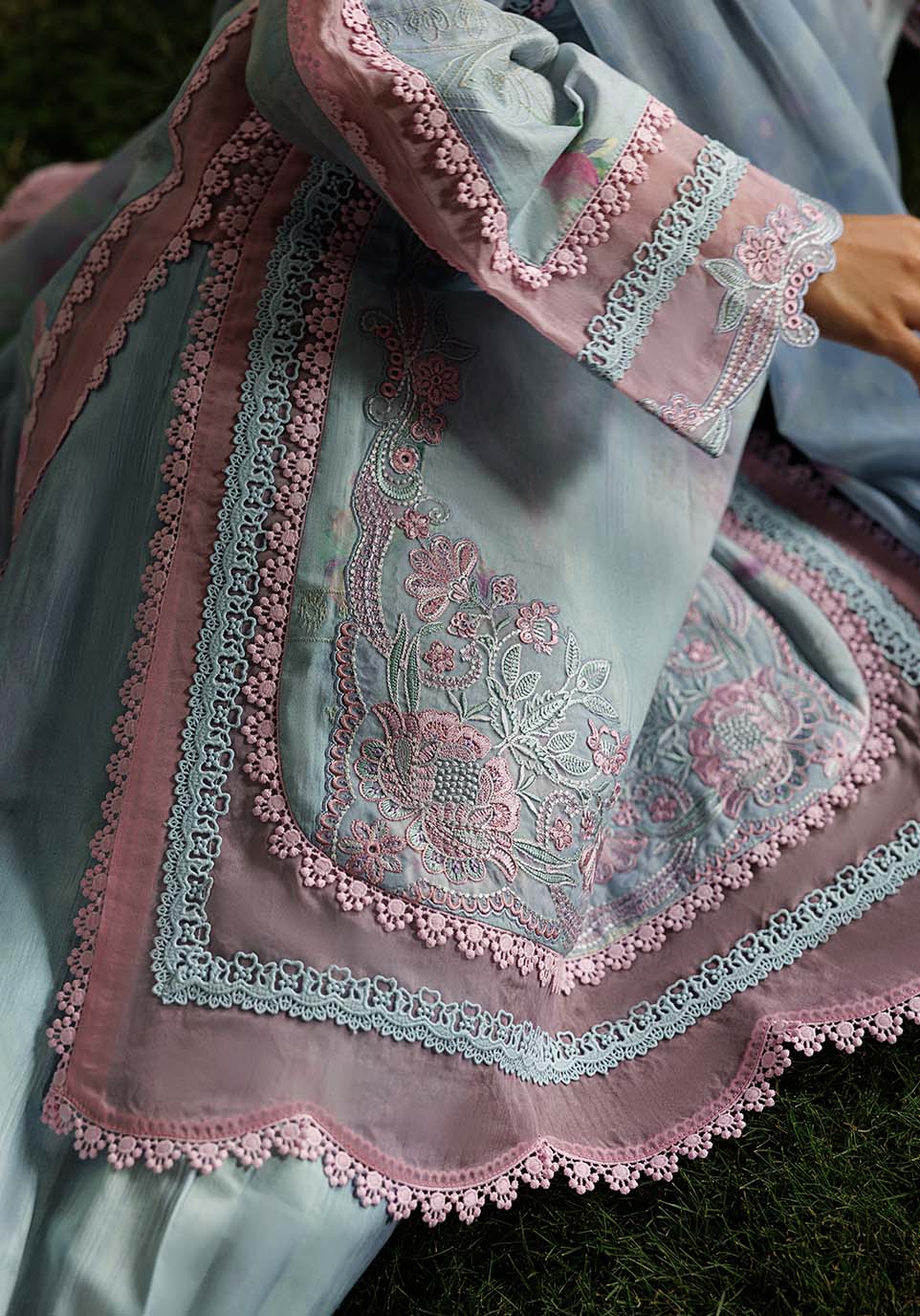 SHABNAM ZQ001 Chiffon Pakistani Summer Dresses - Zarqash - 4