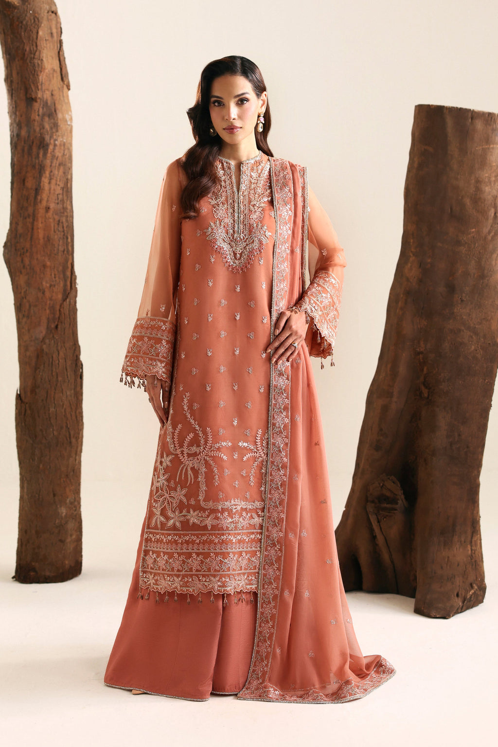 Avela Raw Silk Pakistani Formal Dresses - Akbar Aslam - 1