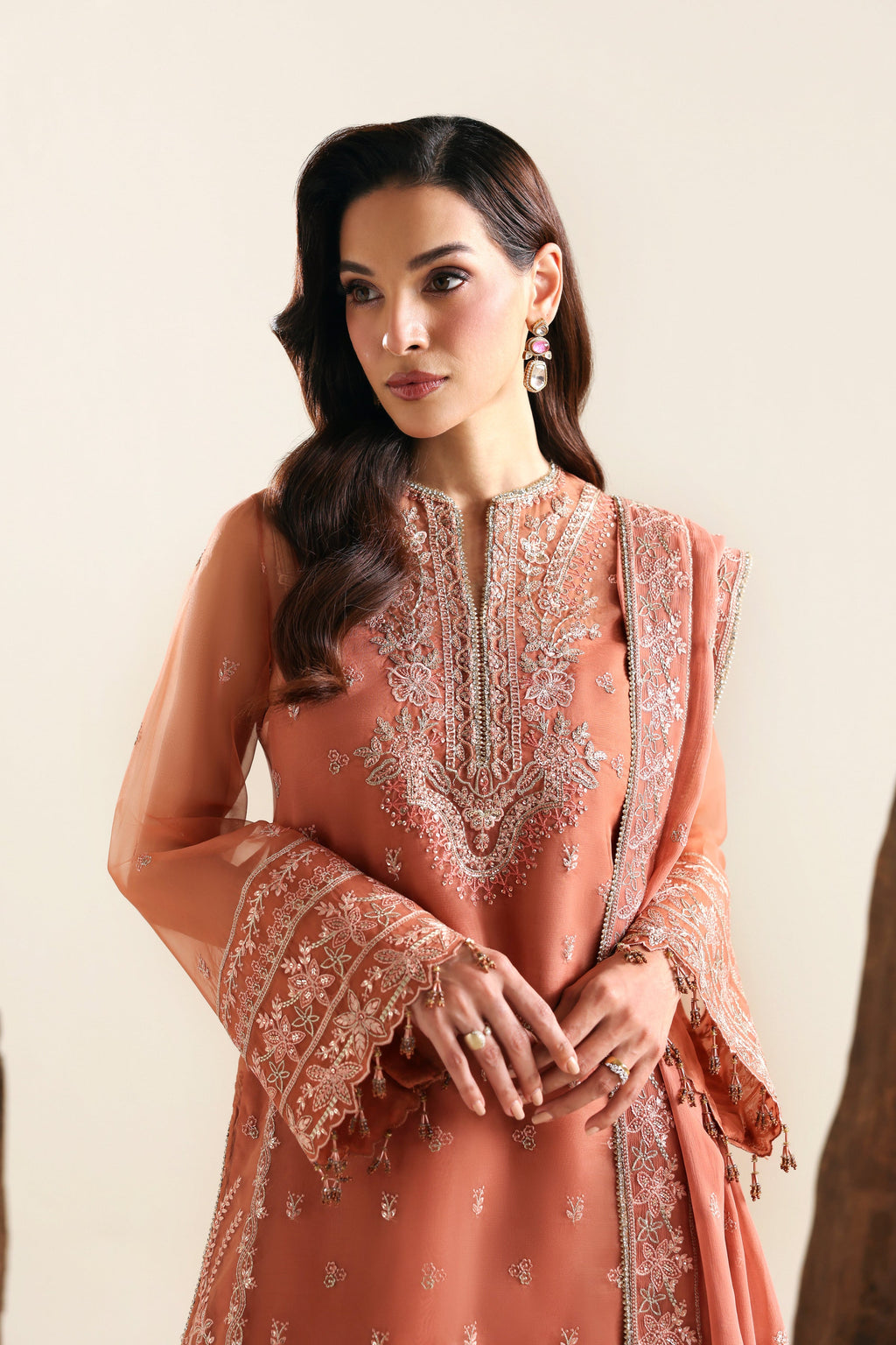 Avela Raw Silk Pakistani Formal Dresses - Akbar Aslam - 3