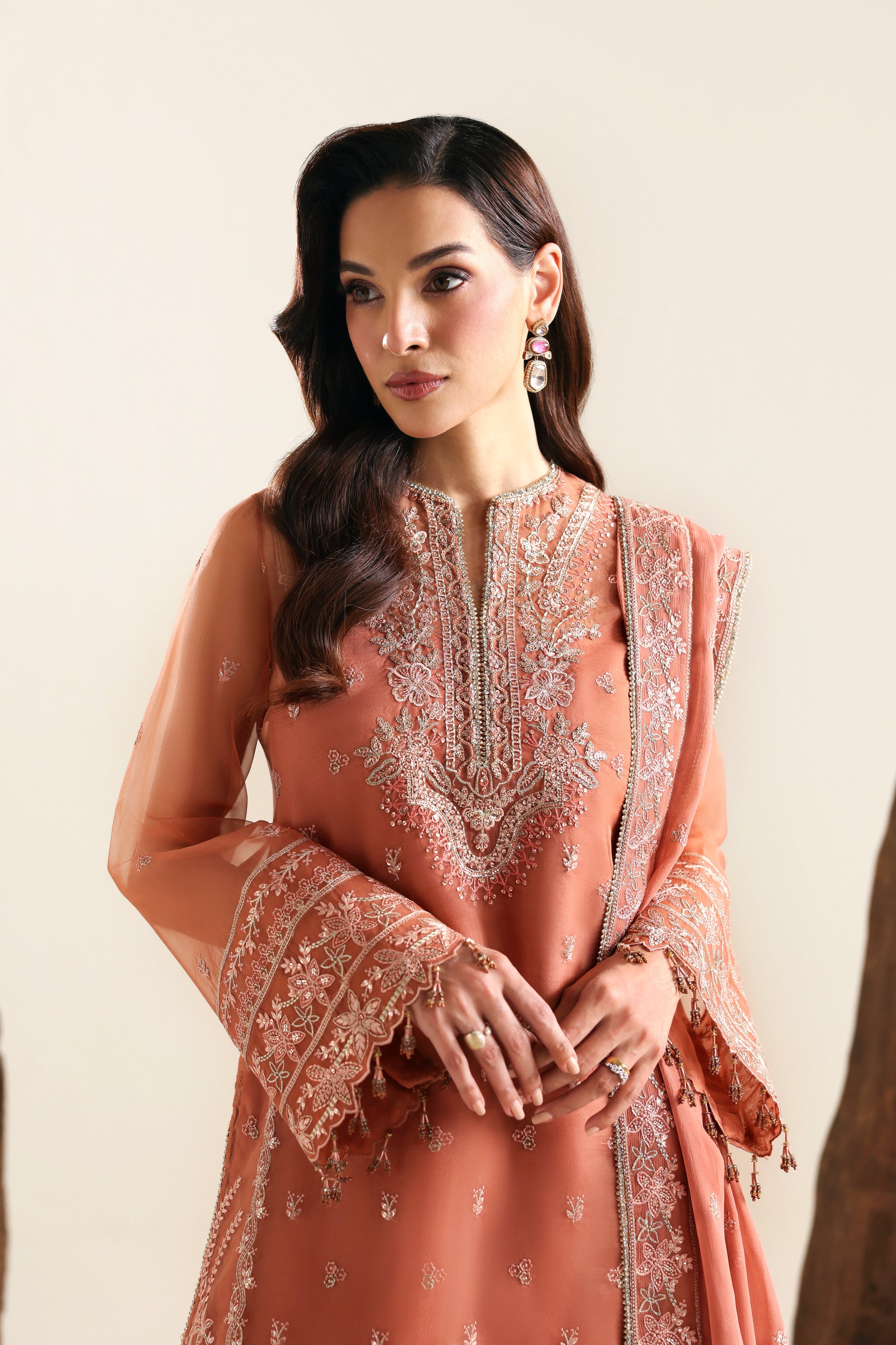 Avela Raw Silk Pakistani Formal Dresses - Akbar Aslam - 3