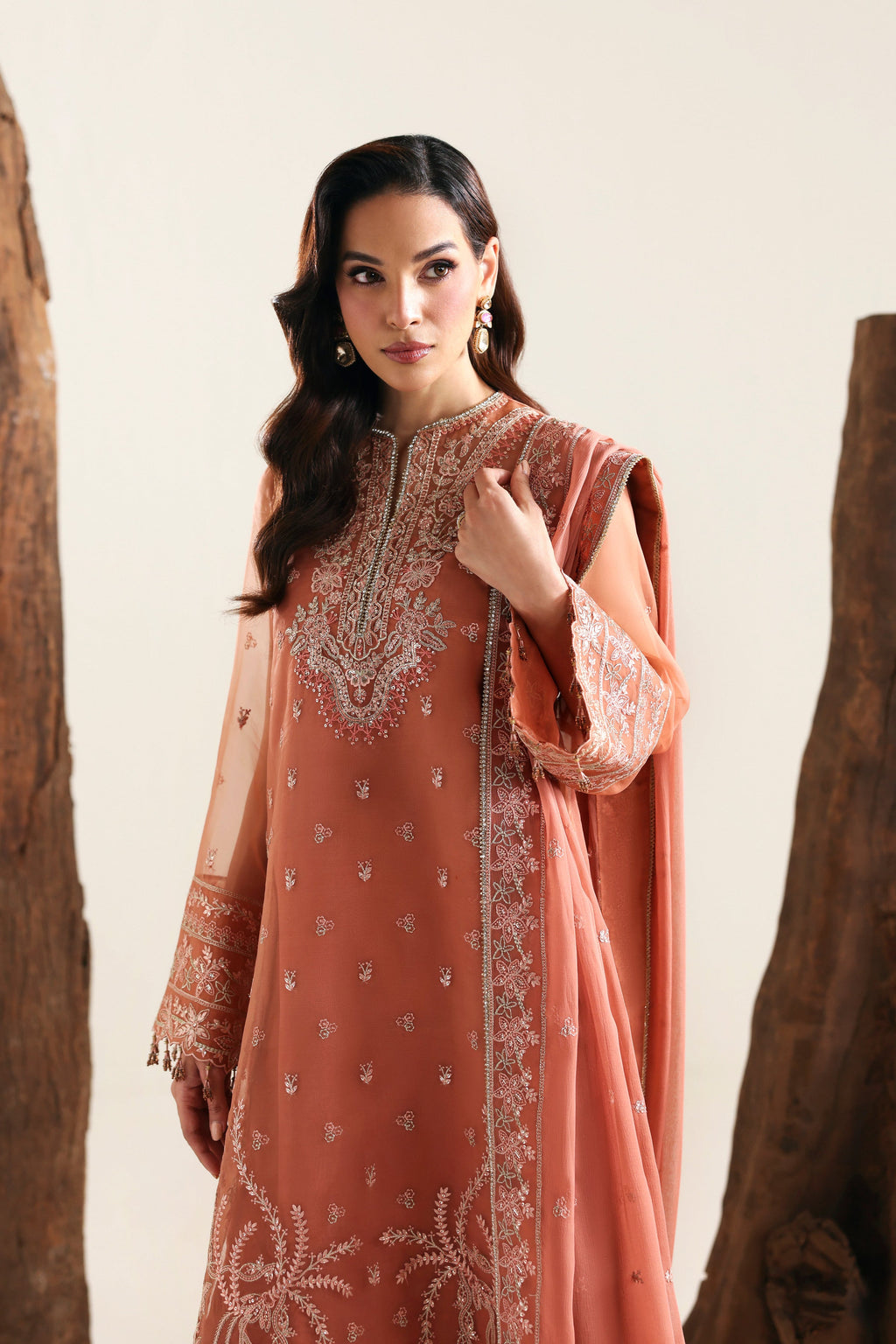 Avela Raw Silk Pakistani Formal Dresses - Akbar Aslam - 4