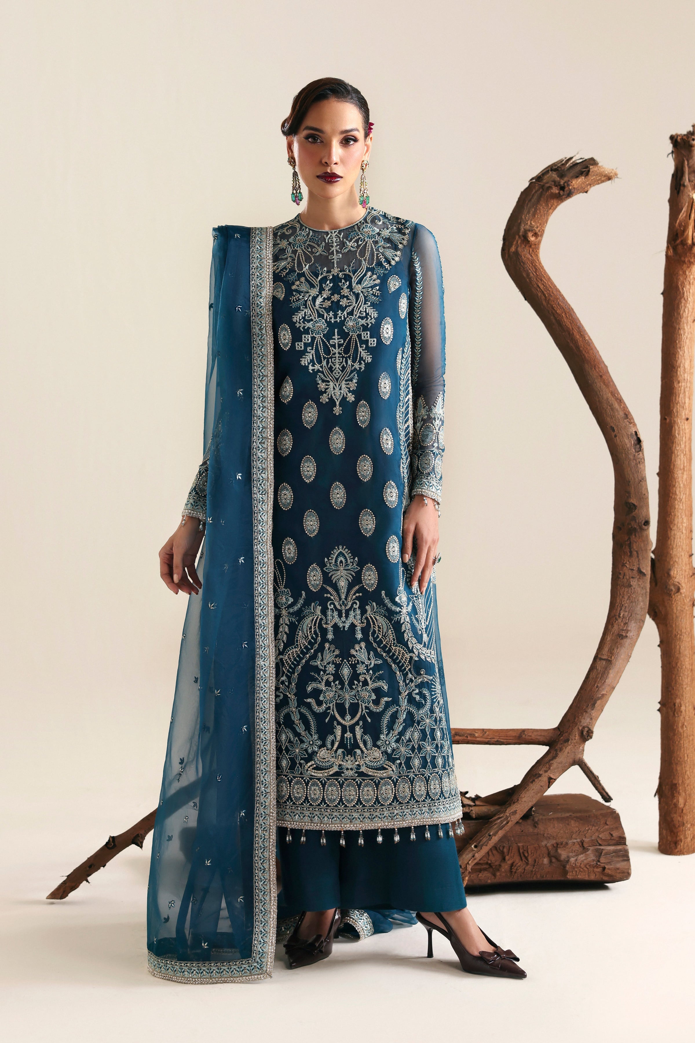 Petra Raw Silk Pakistani Formal Dresses - Akbar Aslam - 1