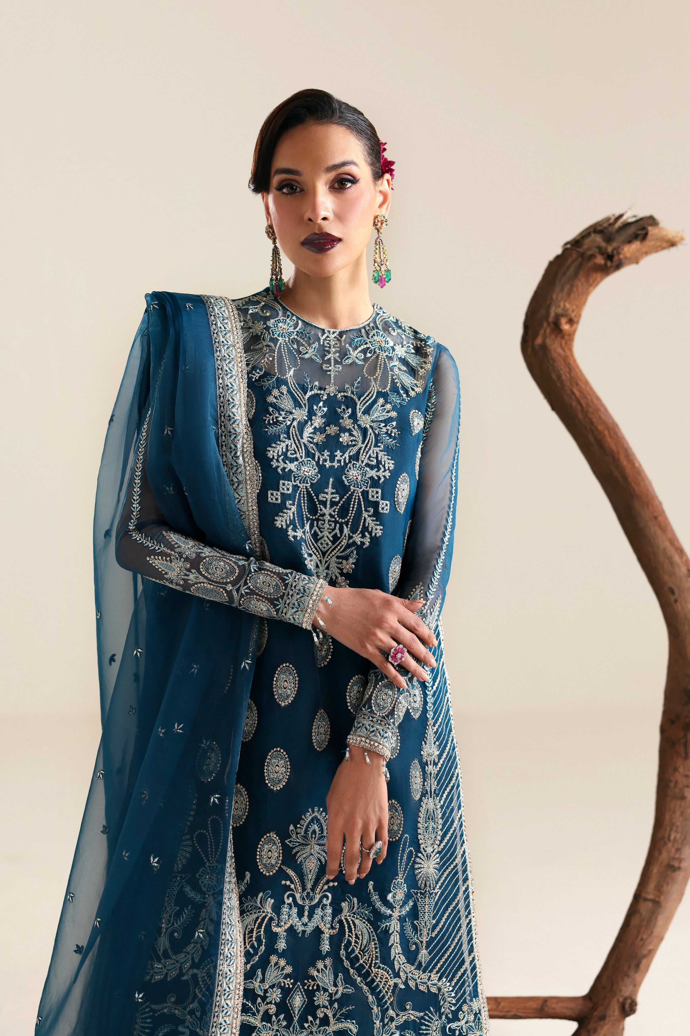 Petra Raw Silk Pakistani Formal Dresses - Akbar Aslam - 3