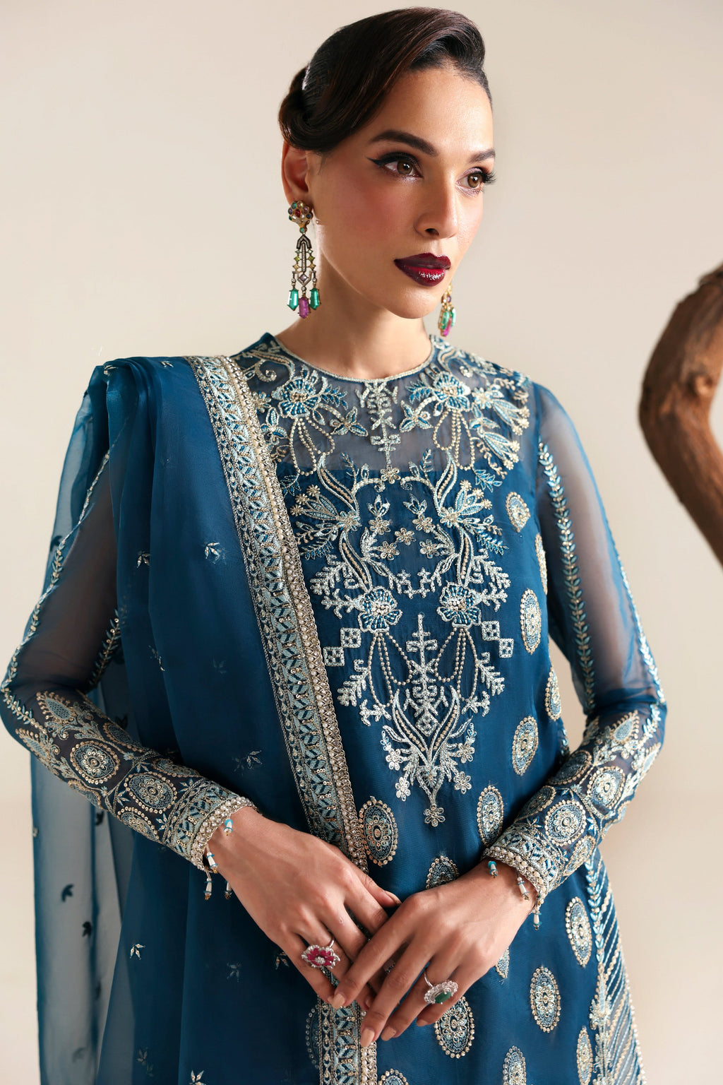 Petra Raw Silk Pakistani Formal Dresses - Akbar Aslam - 4
