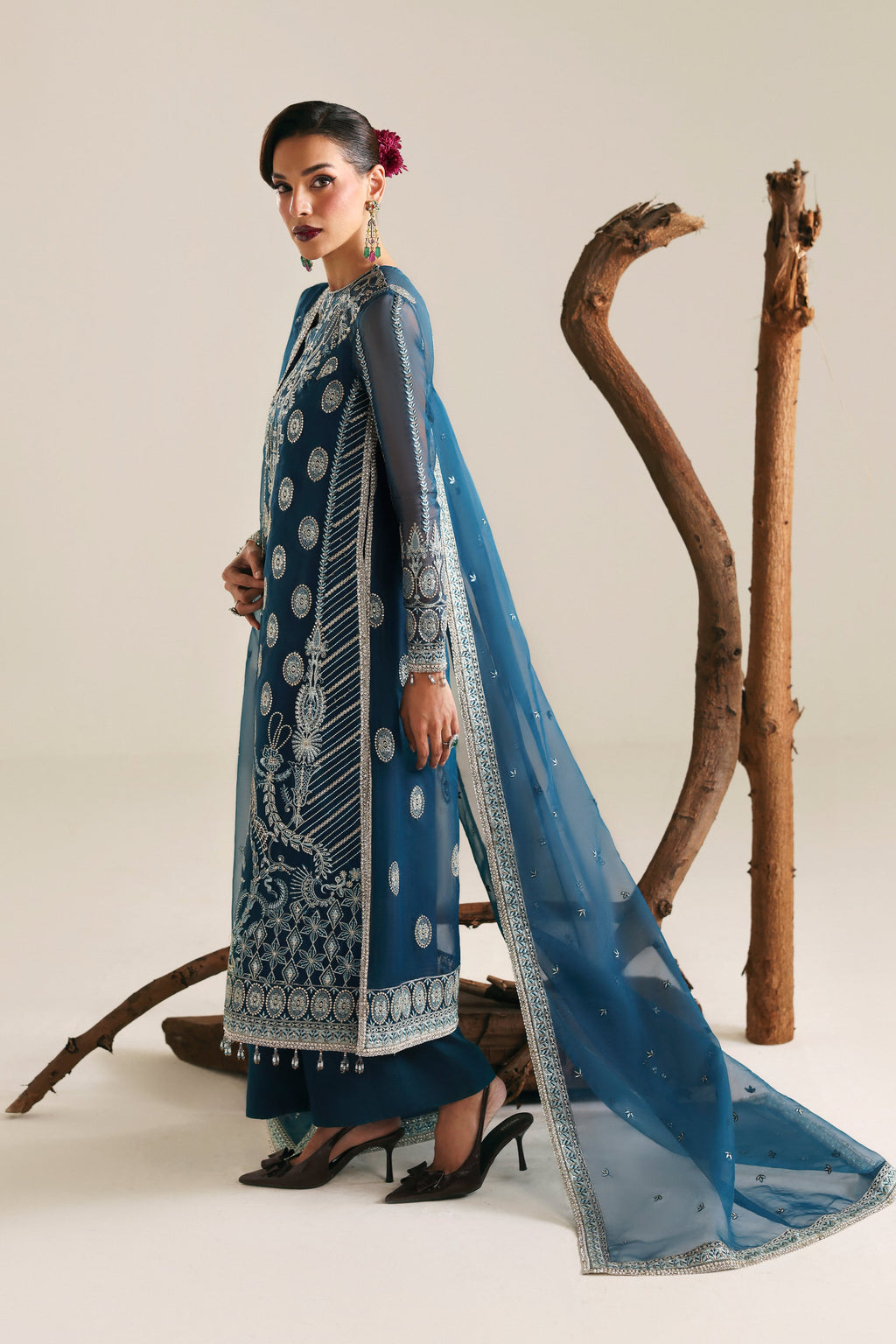 Petra Raw Silk Pakistani Formal Dresses - Akbar Aslam - 5