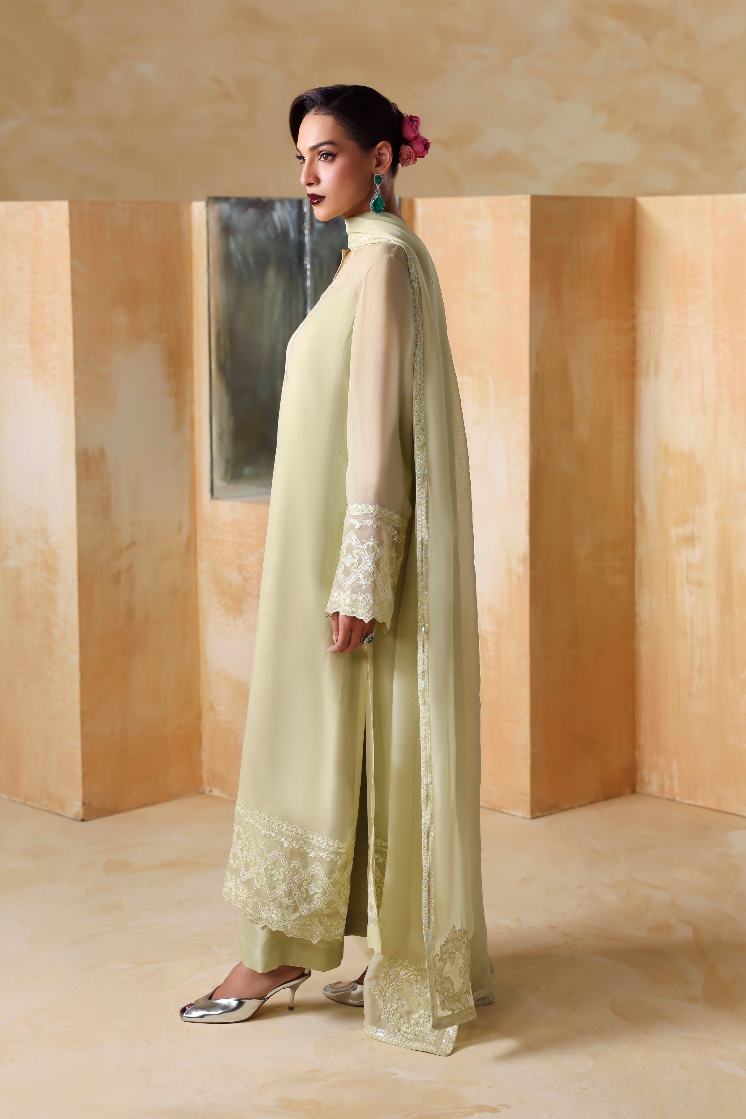 Haven Raw Silk Pakistani Formal Dresses - Akbar Aslam - 2