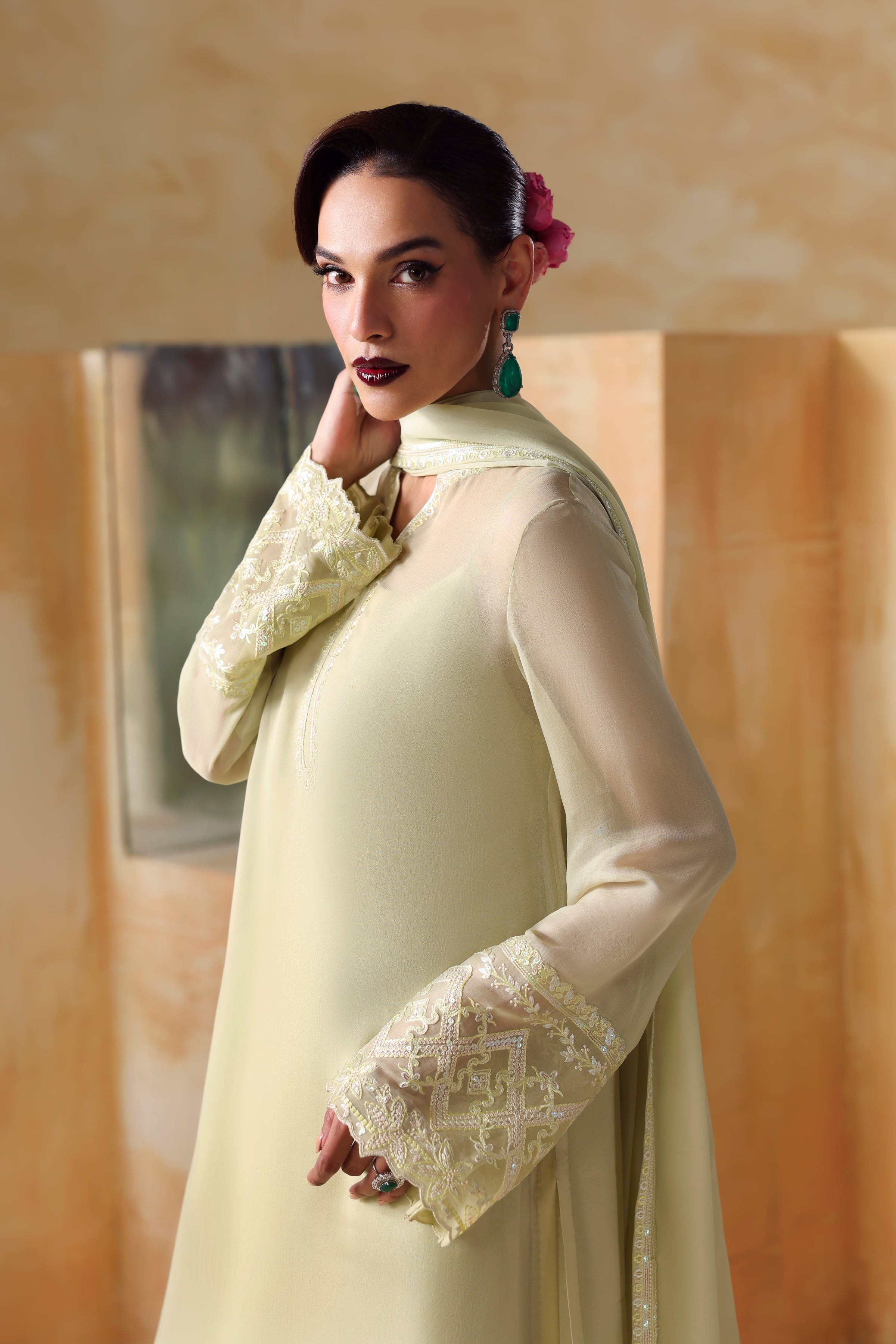Haven Raw Silk Pakistani Formal Dresses - Akbar Aslam - 3