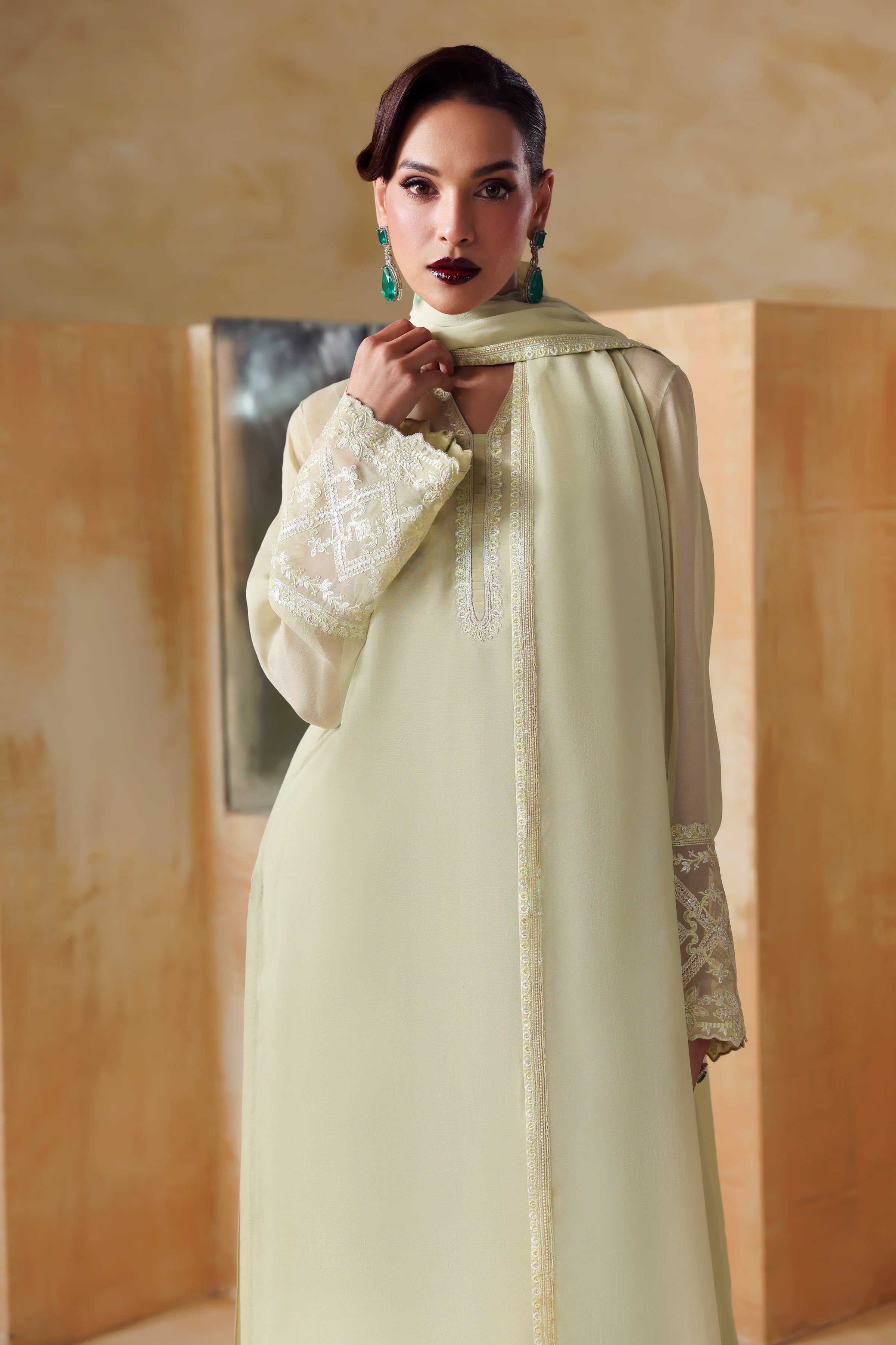 Haven Raw Silk Pakistani Formal Dresses - Akbar Aslam - 5