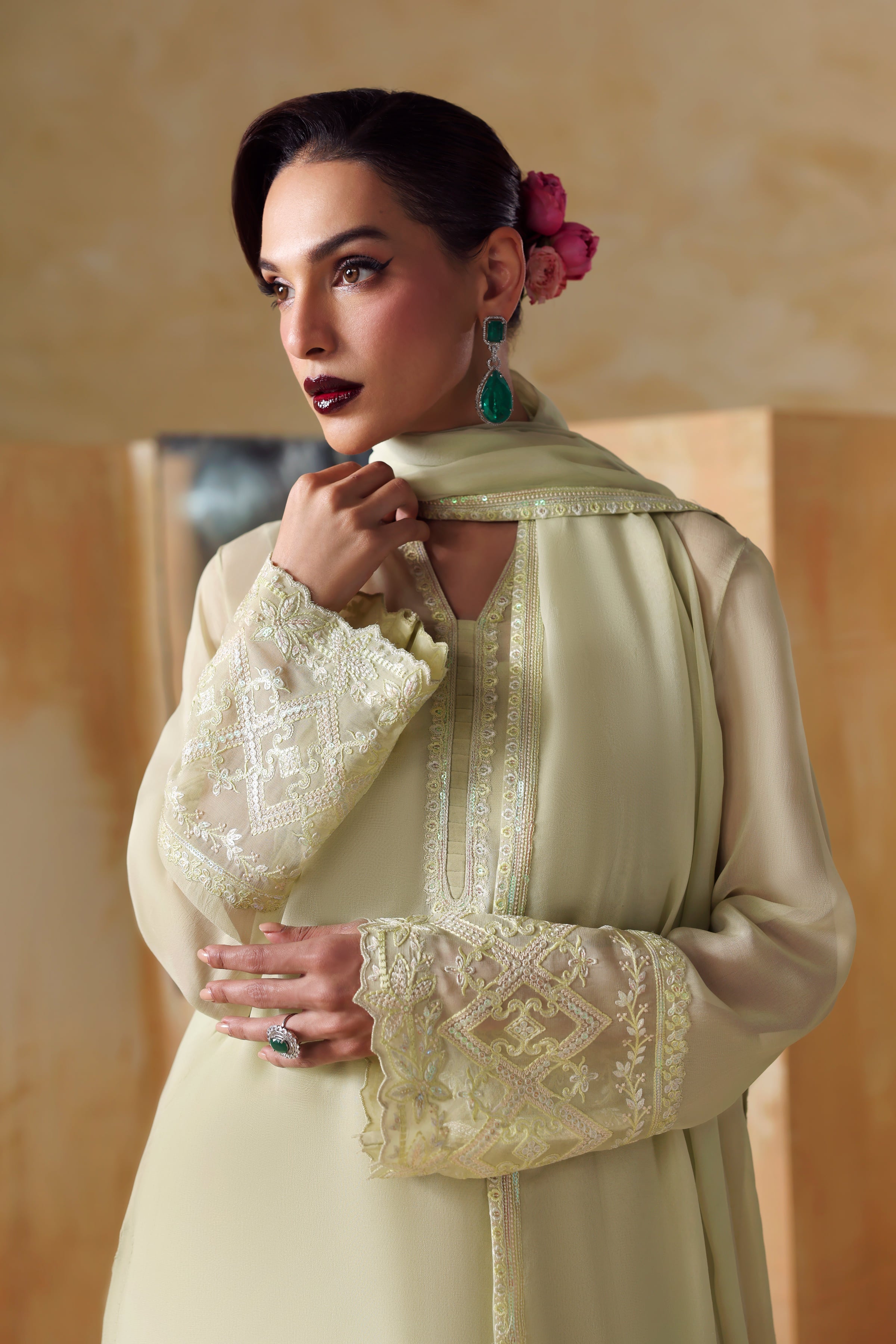 Haven Raw Silk Pakistani Formal Dresses - Akbar Aslam - 6