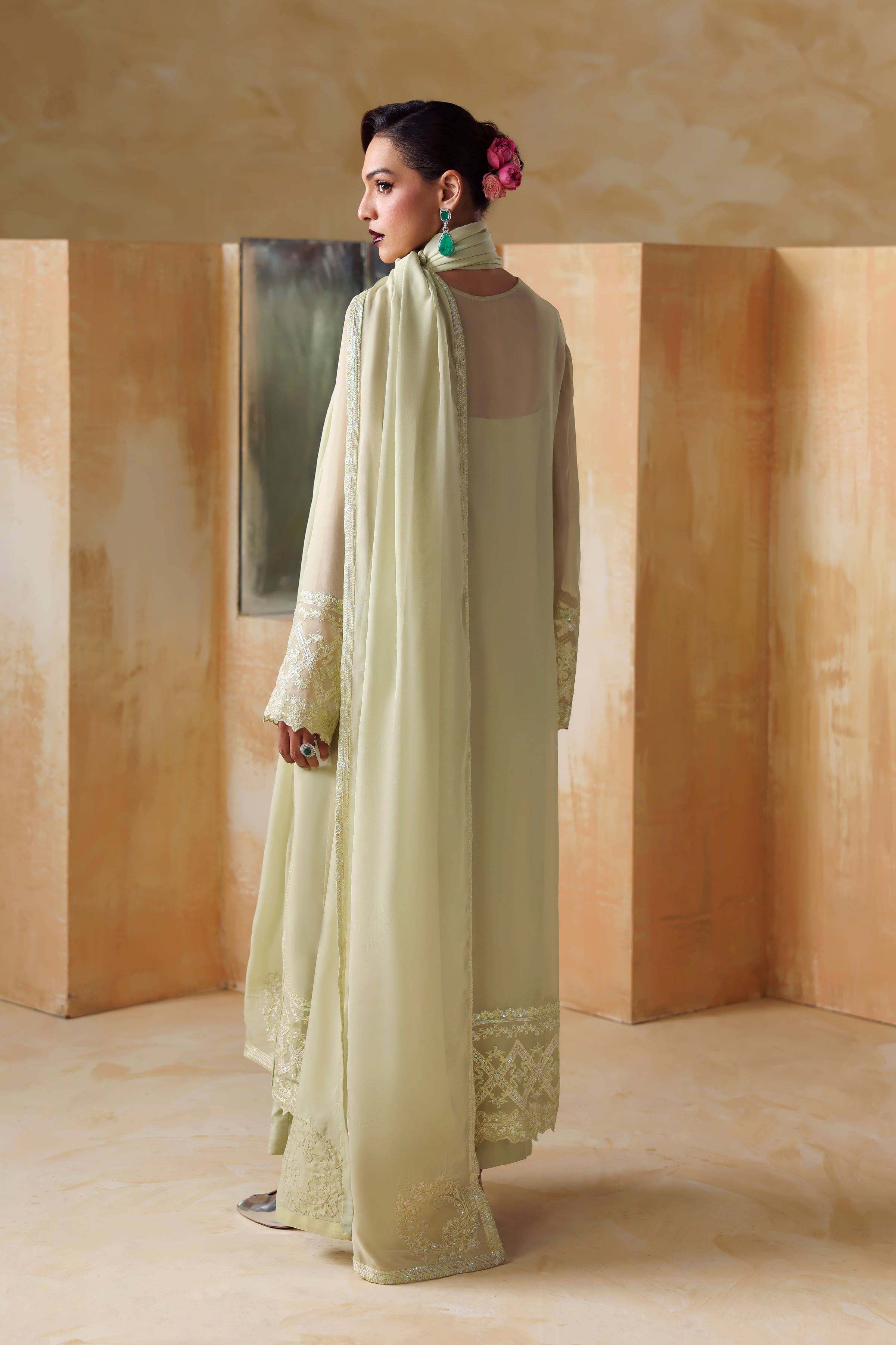 Haven Raw Silk Pakistani Formal Dresses - Akbar Aslam - 7