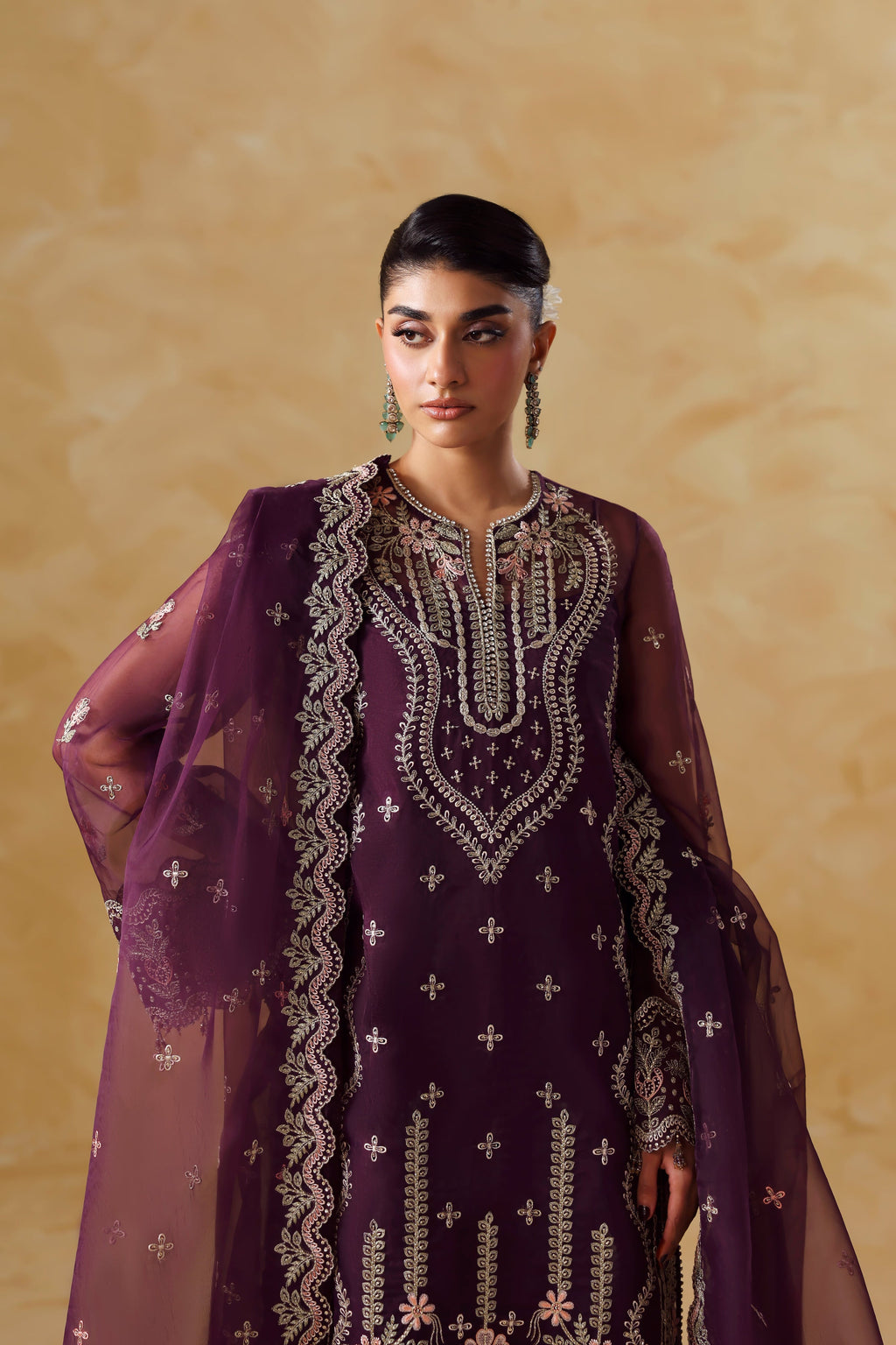 Mahra Raw Silk Pakistani Formal Dresses - Akbar Aslam - 2