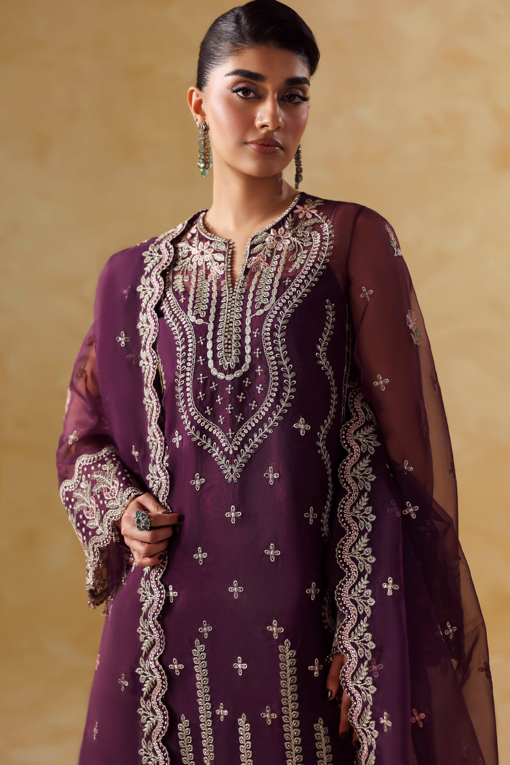 Mahra Raw Silk Pakistani Formal Dresses - Akbar Aslam - 3