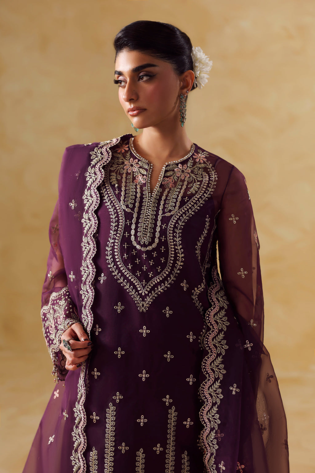 Mahra Raw Silk Pakistani Formal Dresses - Akbar Aslam - 4