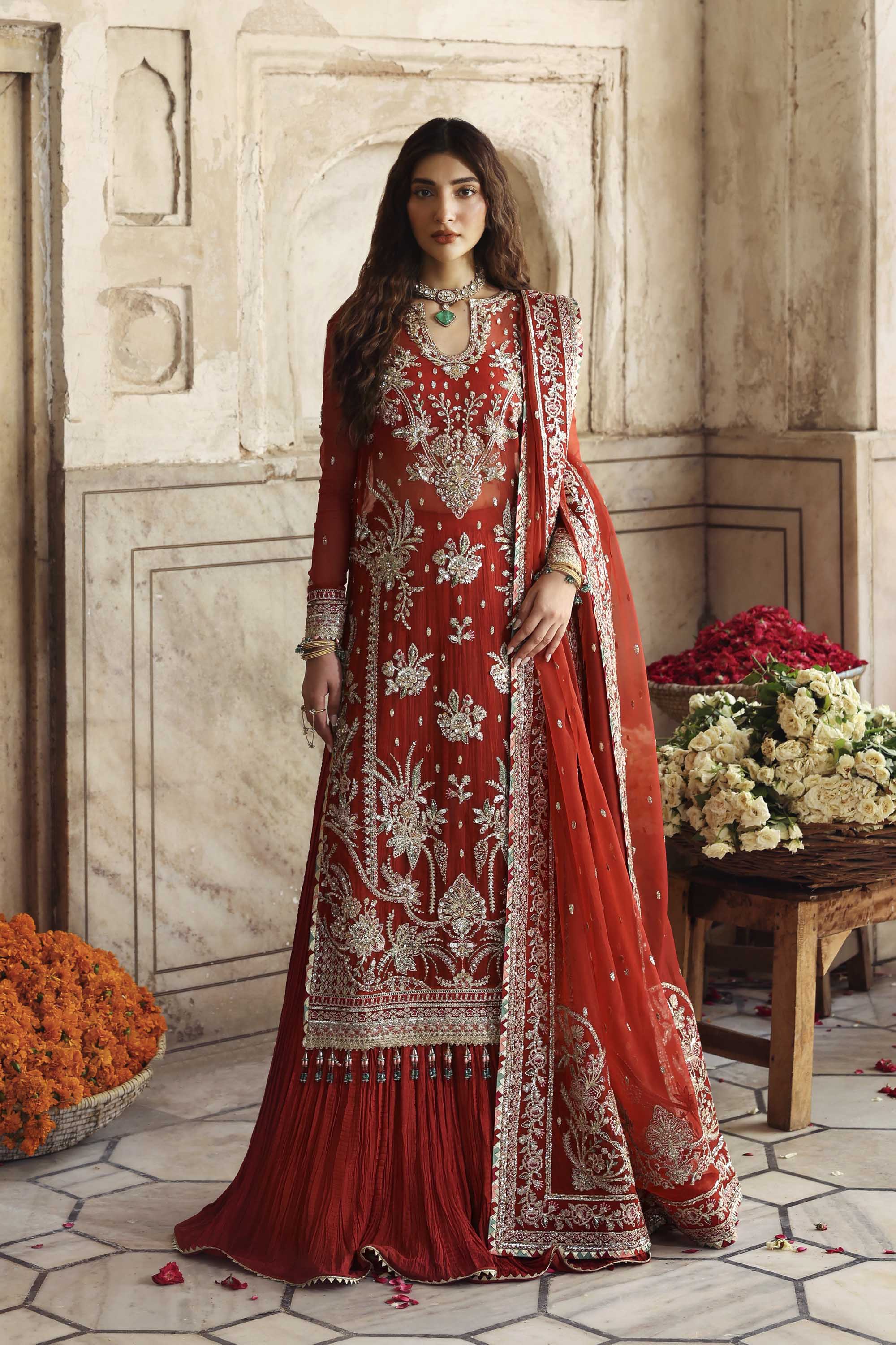 Zarbaft Raw Silk Pakistani Formal Dresses