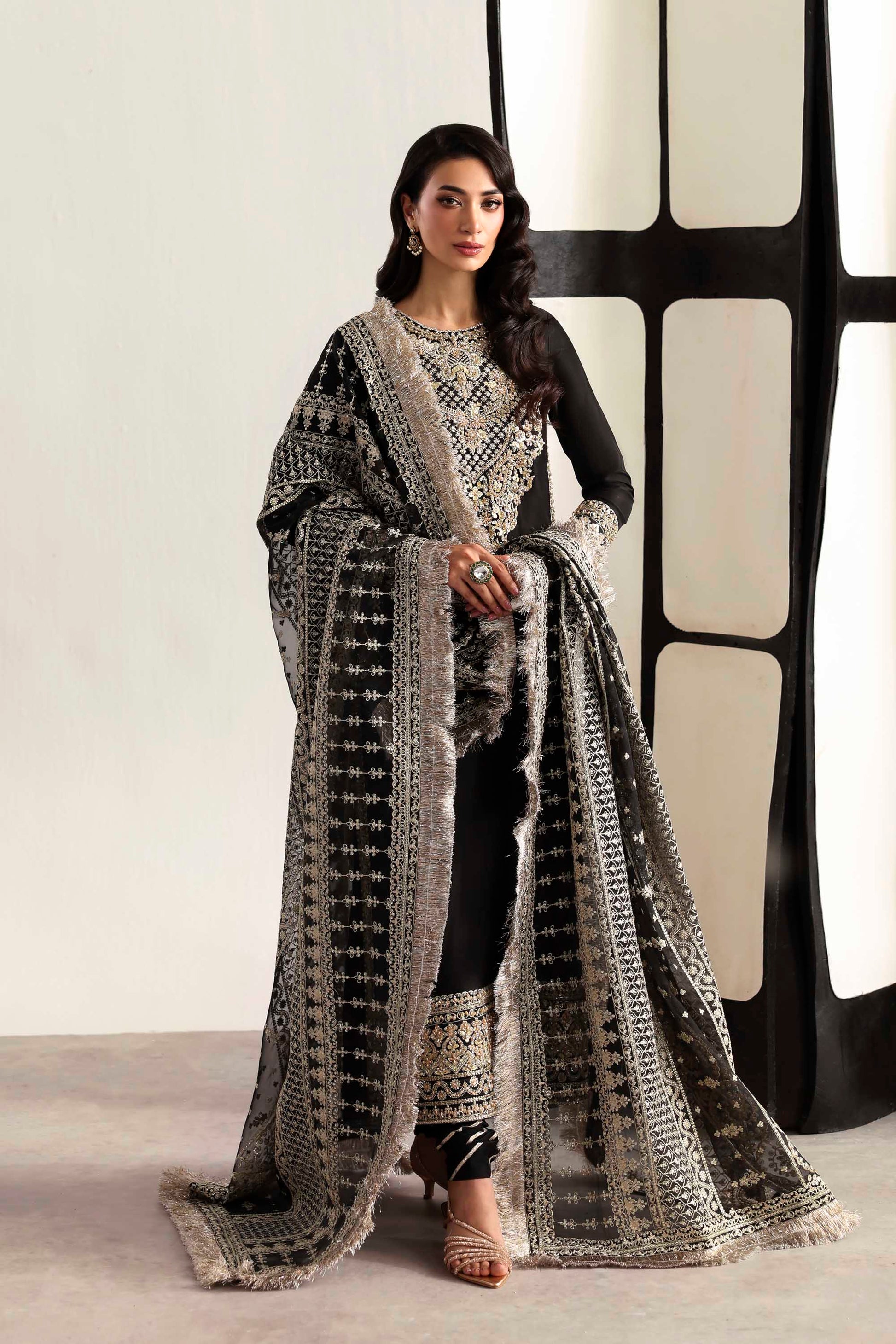 Onyx Organza Pakistani Formal Dresses - Akbar Aslam - 1