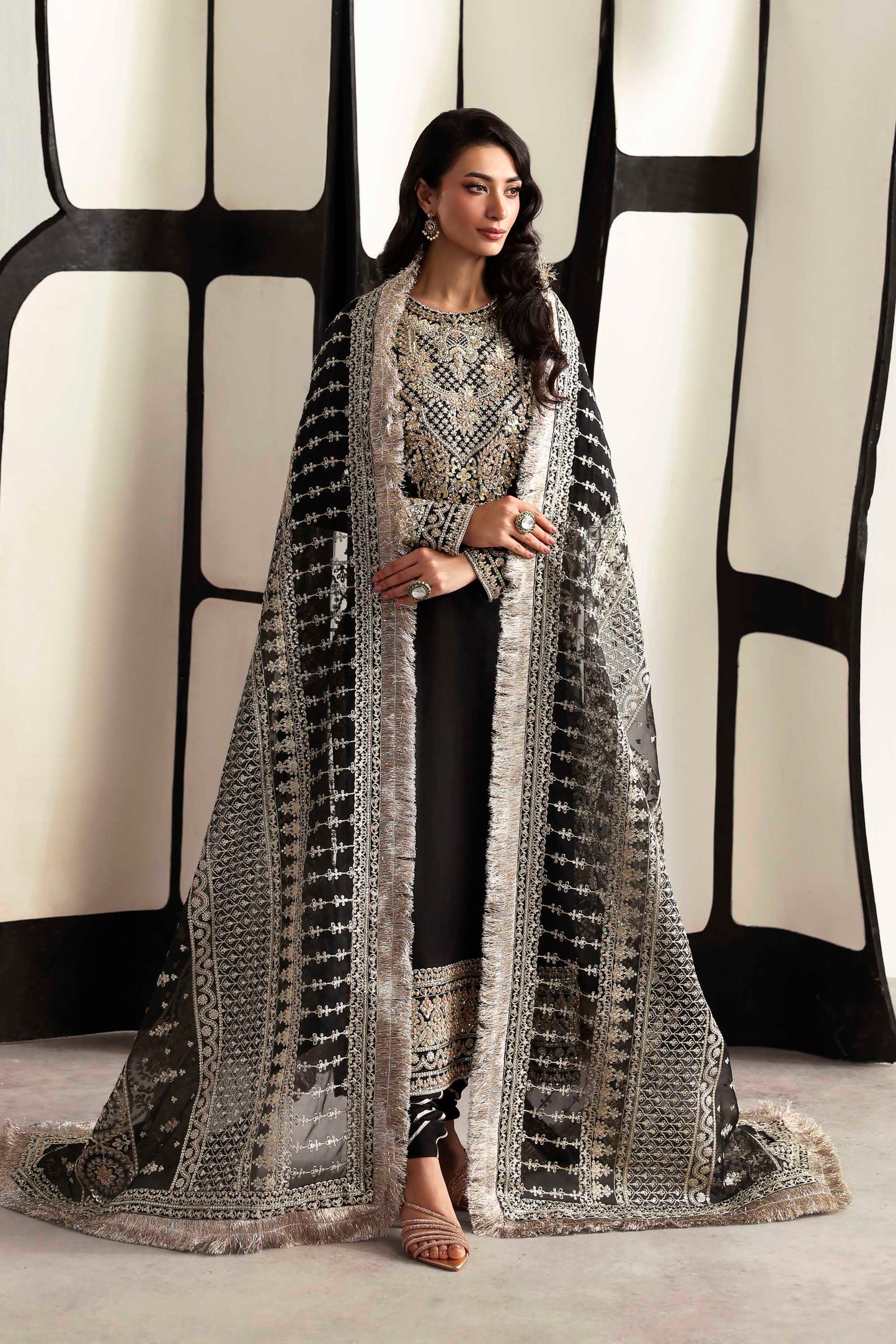 Onyx Organza Pakistani Formal Dresses - Akbar Aslam - 4