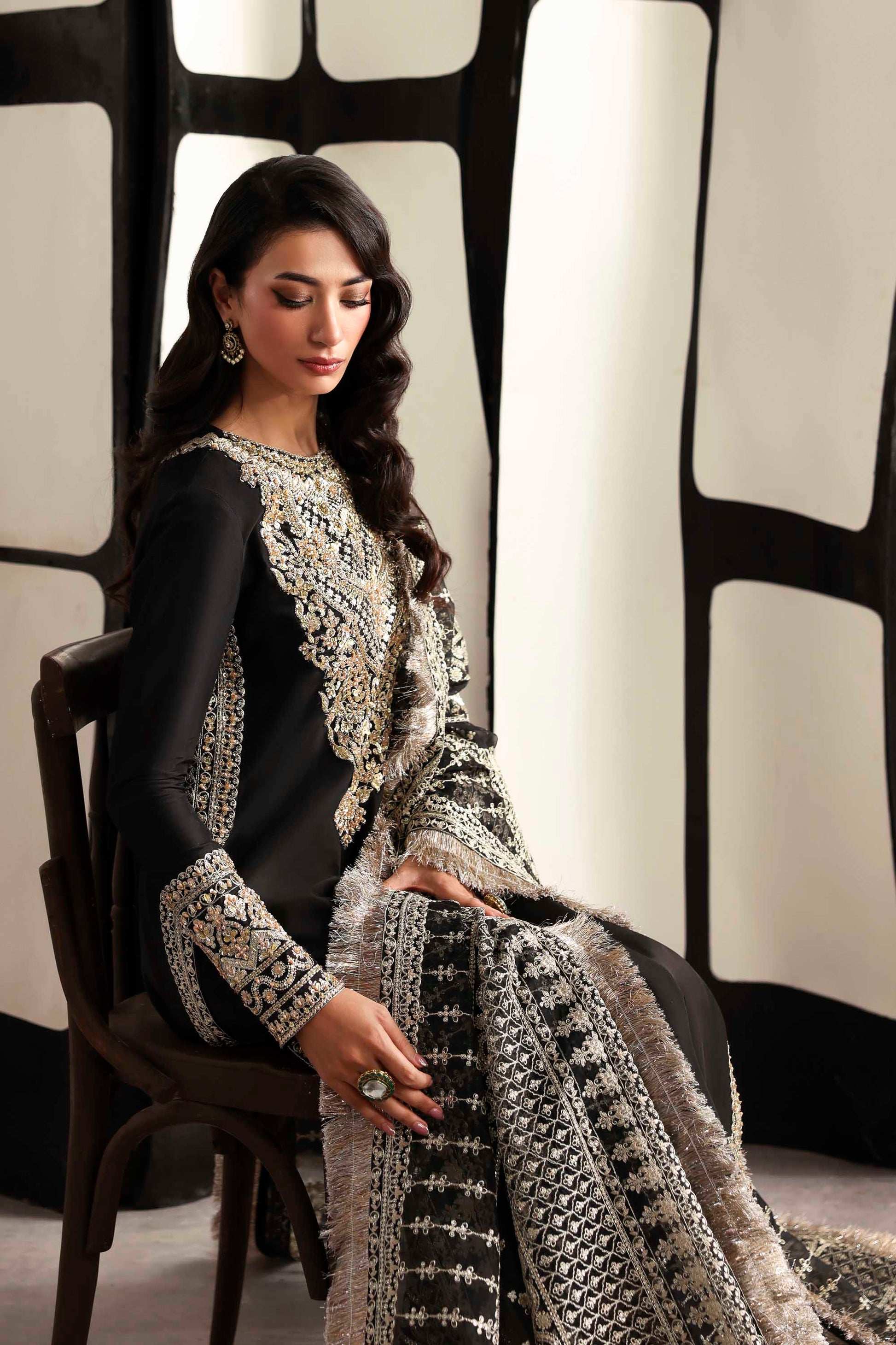 Onyx Organza Pakistani Formal Dresses - Akbar Aslam - 6