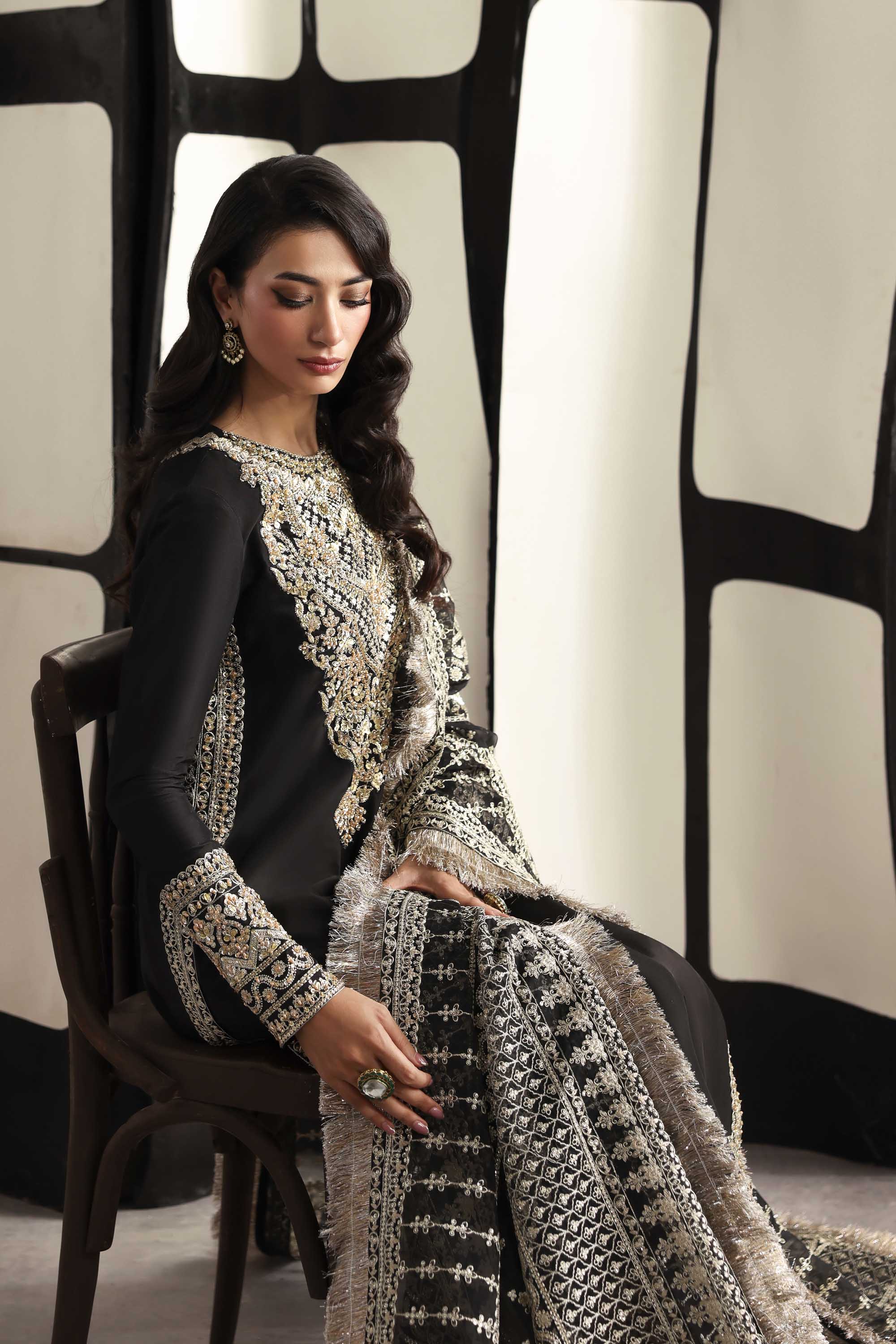 Onyx Organza Pakistani Formal Dresses - Akbar Aslam - 6