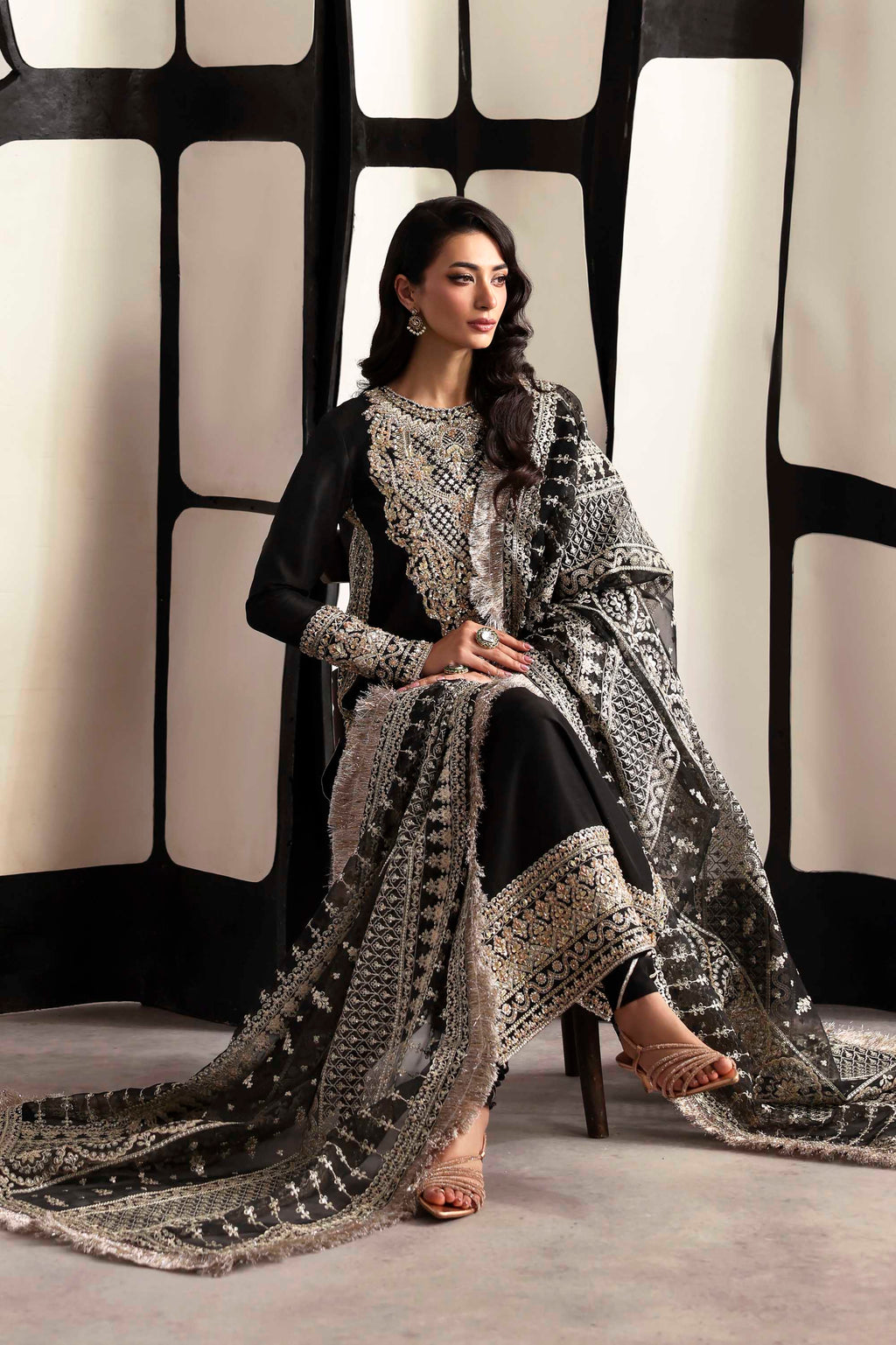 Onyx Organza Pakistani Formal Dresses - Akbar Aslam - 7