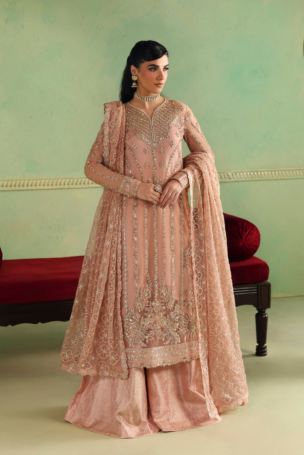 Arshia Raw Silk Pakistani Formal Dresses - Akbar Aslam - 2
