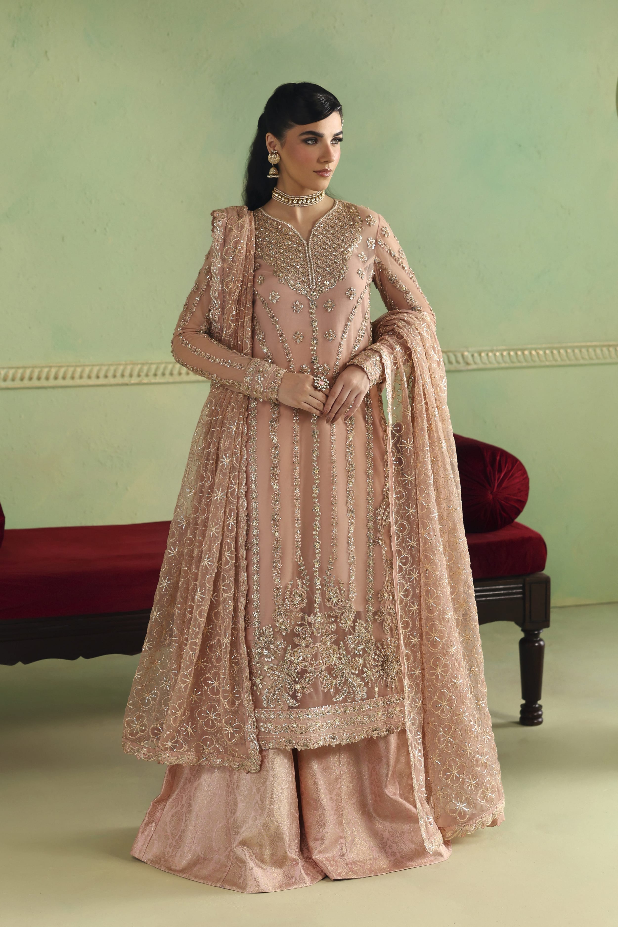 Arshia Raw Silk Pakistani Formal Dresses - Akbar Aslam - 2
