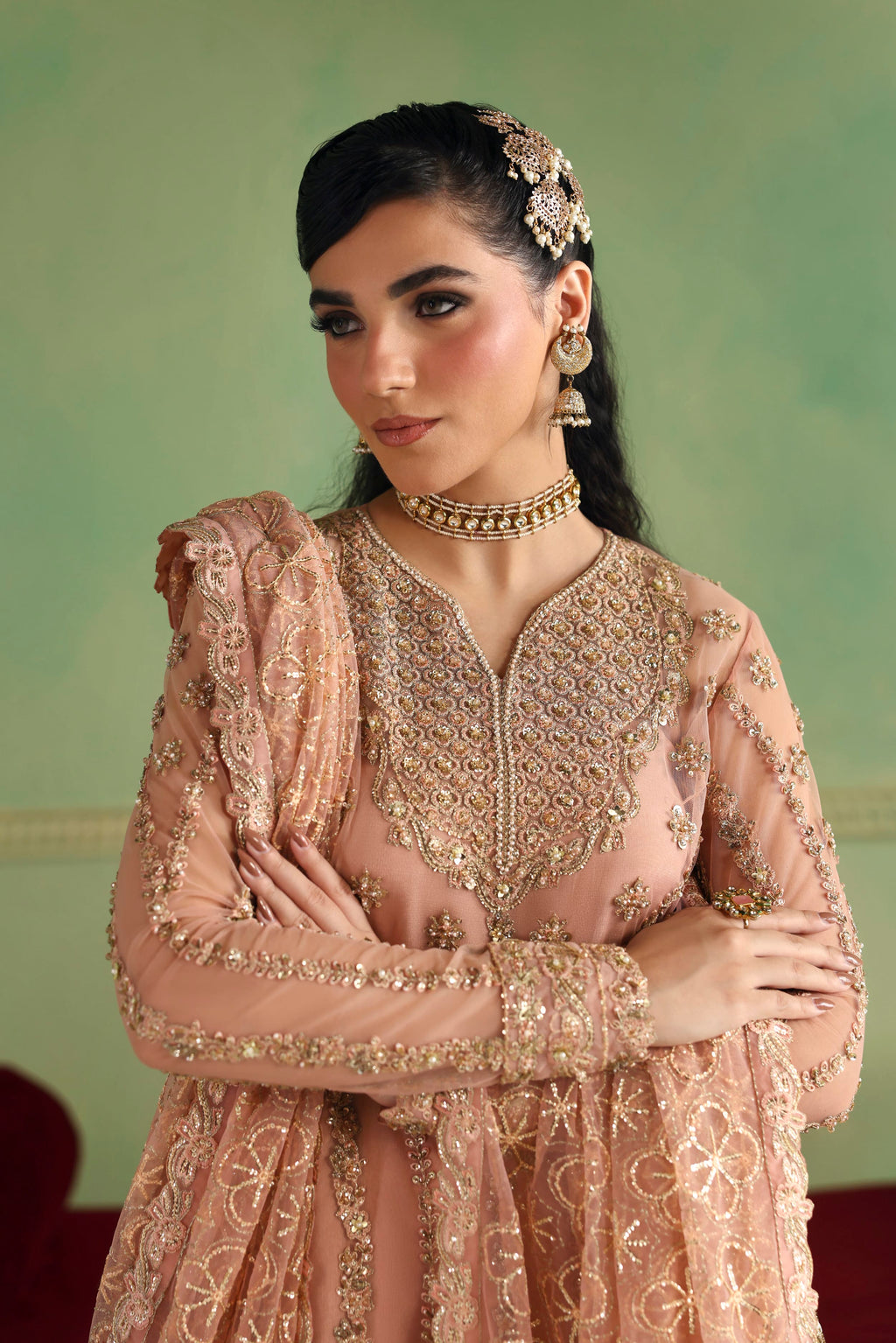 Arshia Raw Silk Pakistani Formal Dresses - Akbar Aslam - 3
