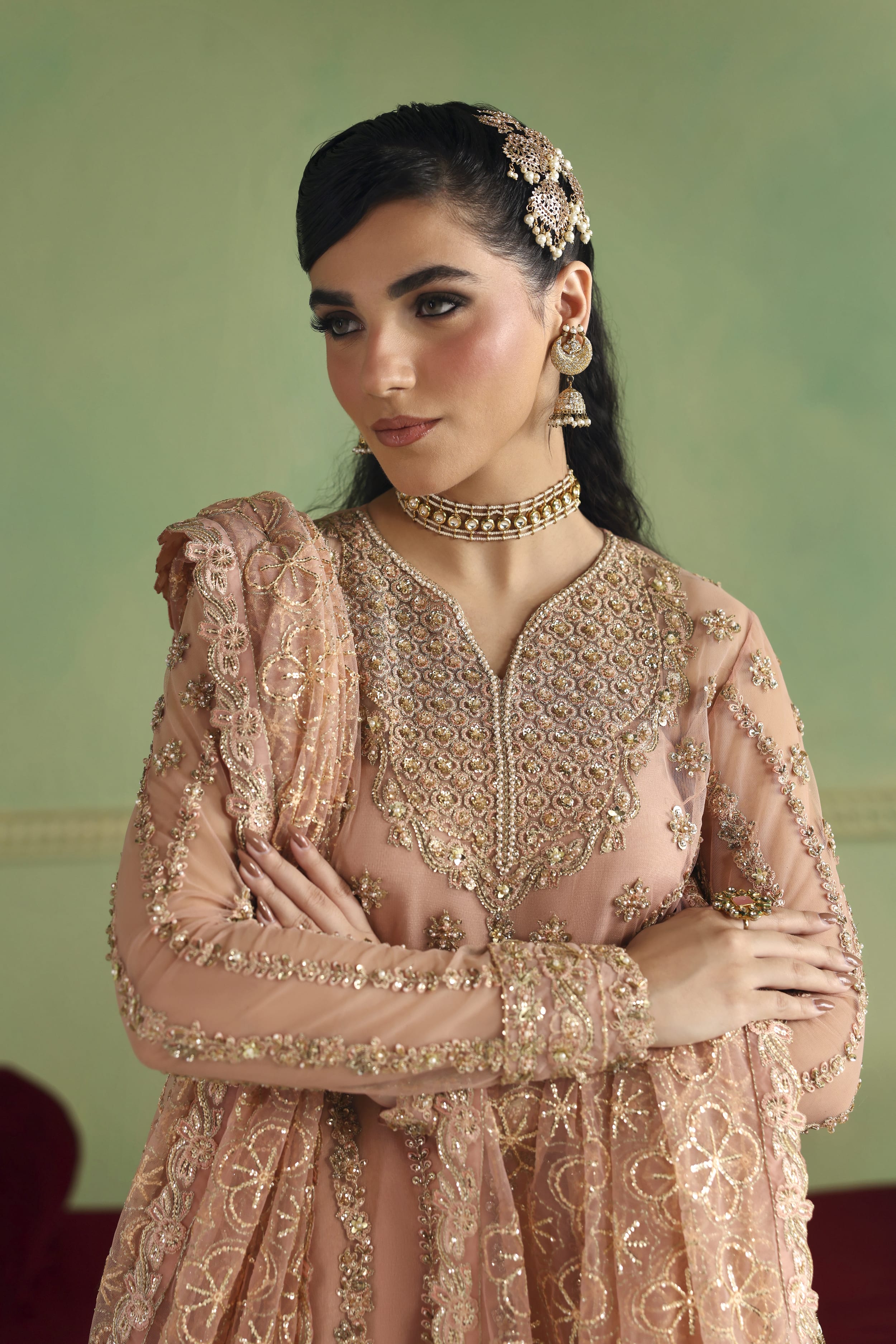 Arshia Raw Silk Pakistani Formal Dresses - Akbar Aslam - 3