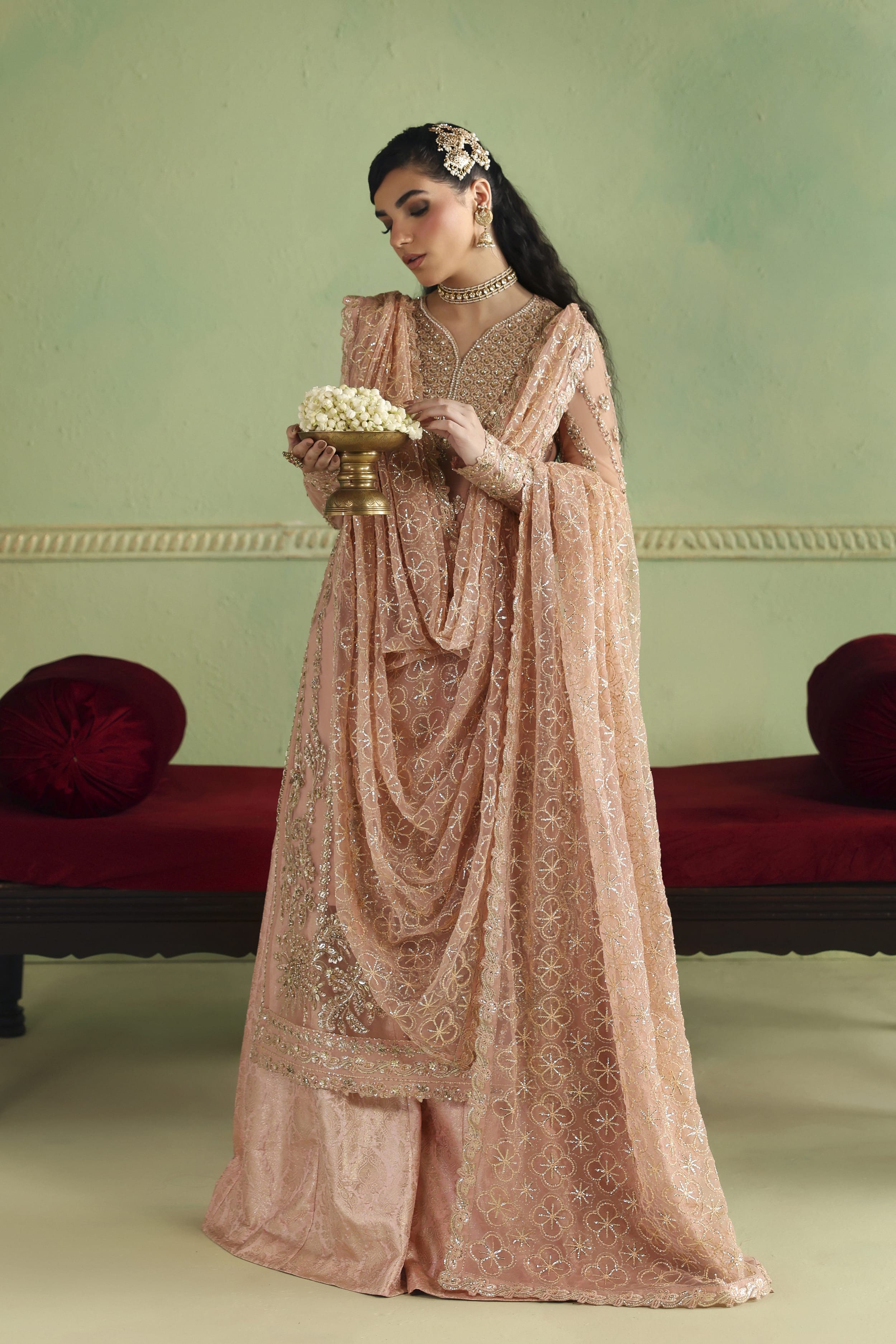 Arshia Raw Silk Pakistani Formal Dresses - Akbar Aslam - 4