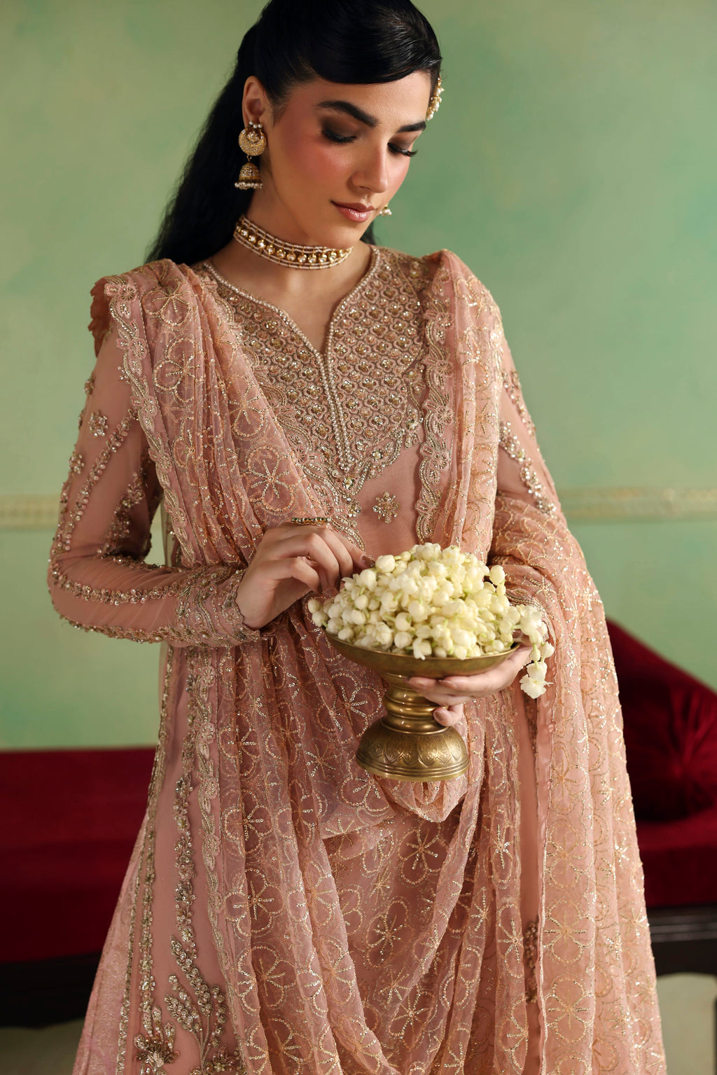Arshia Raw Silk Pakistani Formal Dresses - Akbar Aslam - 5