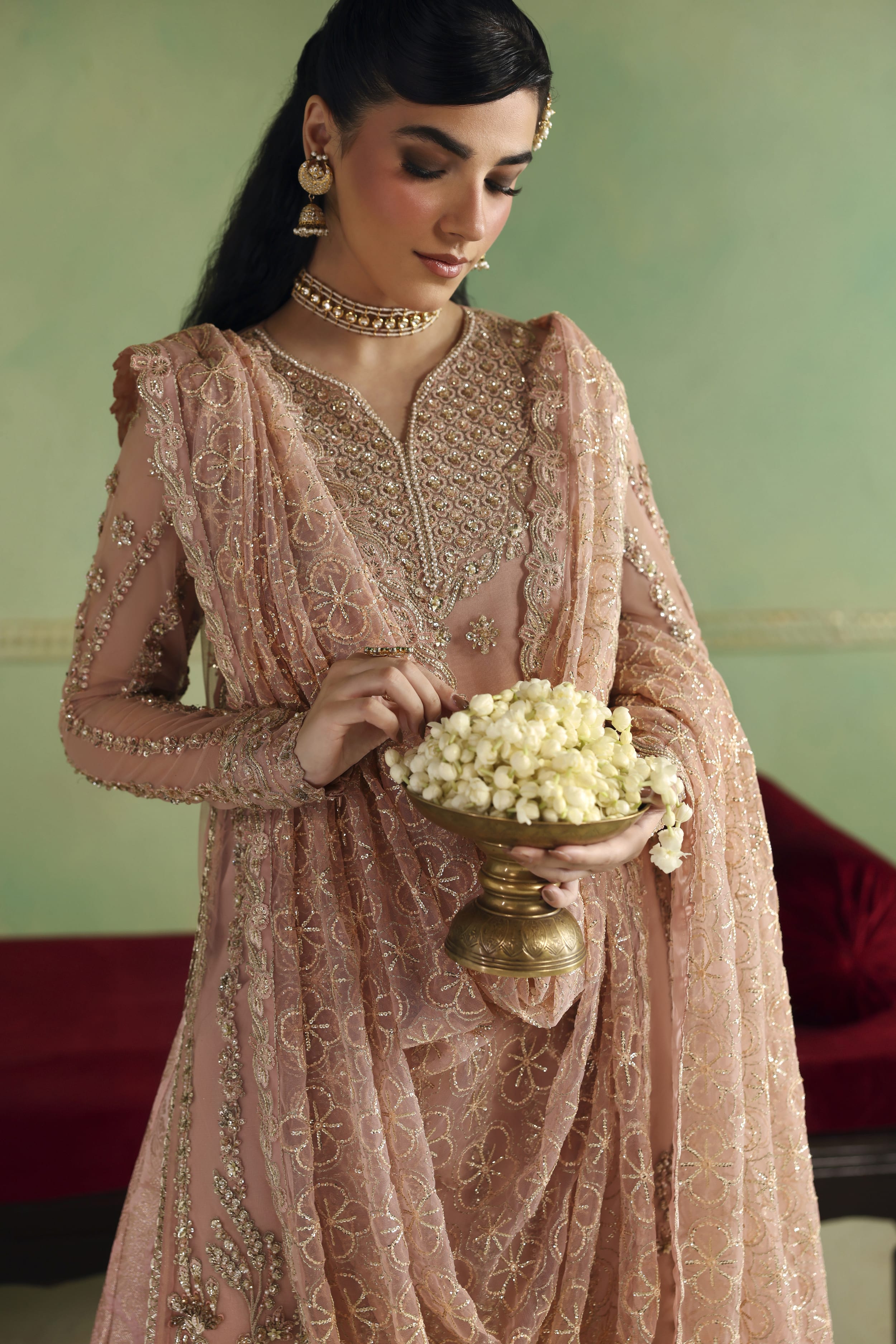 Arshia Raw Silk Pakistani Formal Dresses - Akbar Aslam - 5