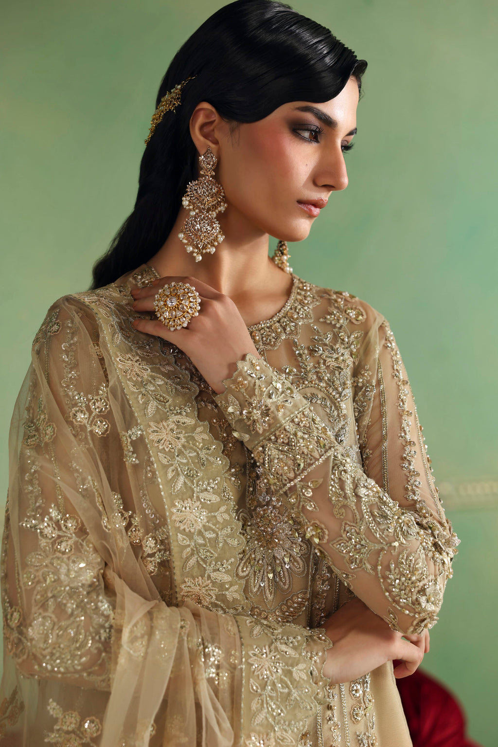 Zareefa Raw Silk Pakistani Formal Dresses - Akbar Aslam - 2