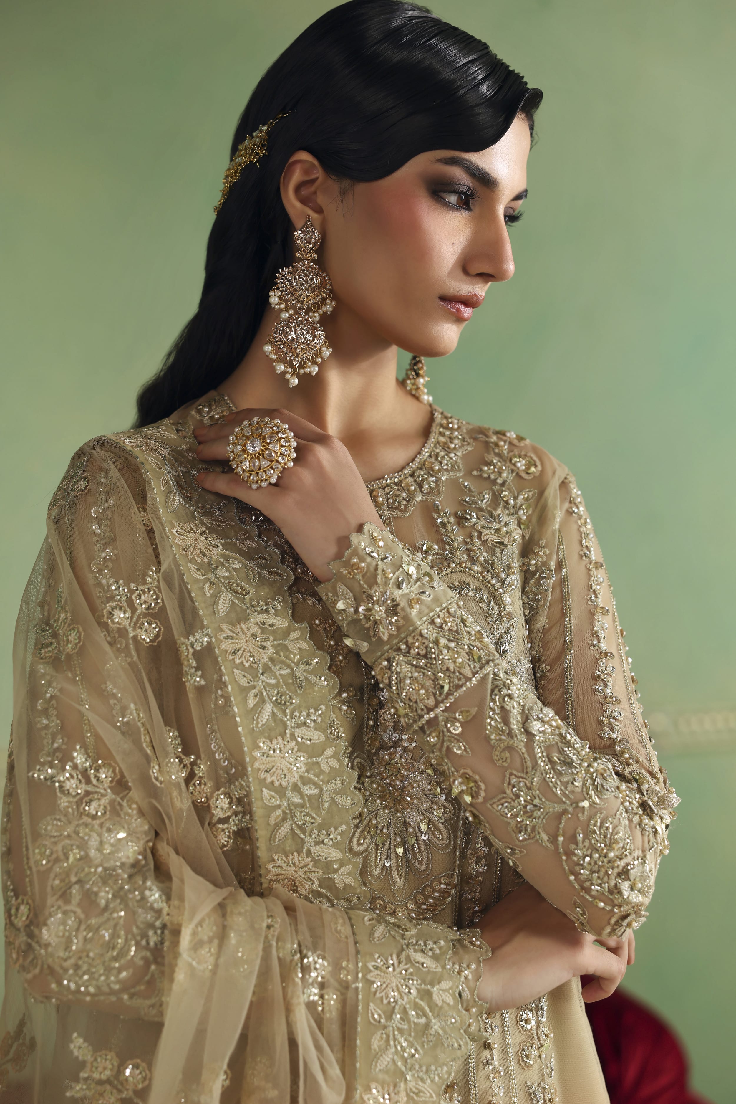 Zareefa Raw Silk Pakistani Formal Dresses - Akbar Aslam - 2