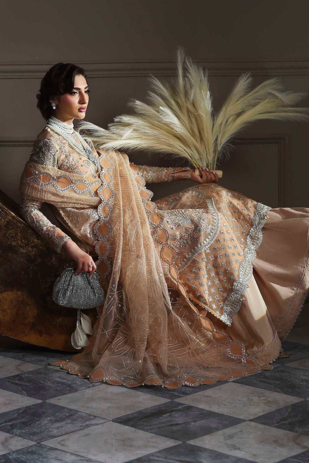 Aabroza Raw Silk Pakistani Formal Dresses