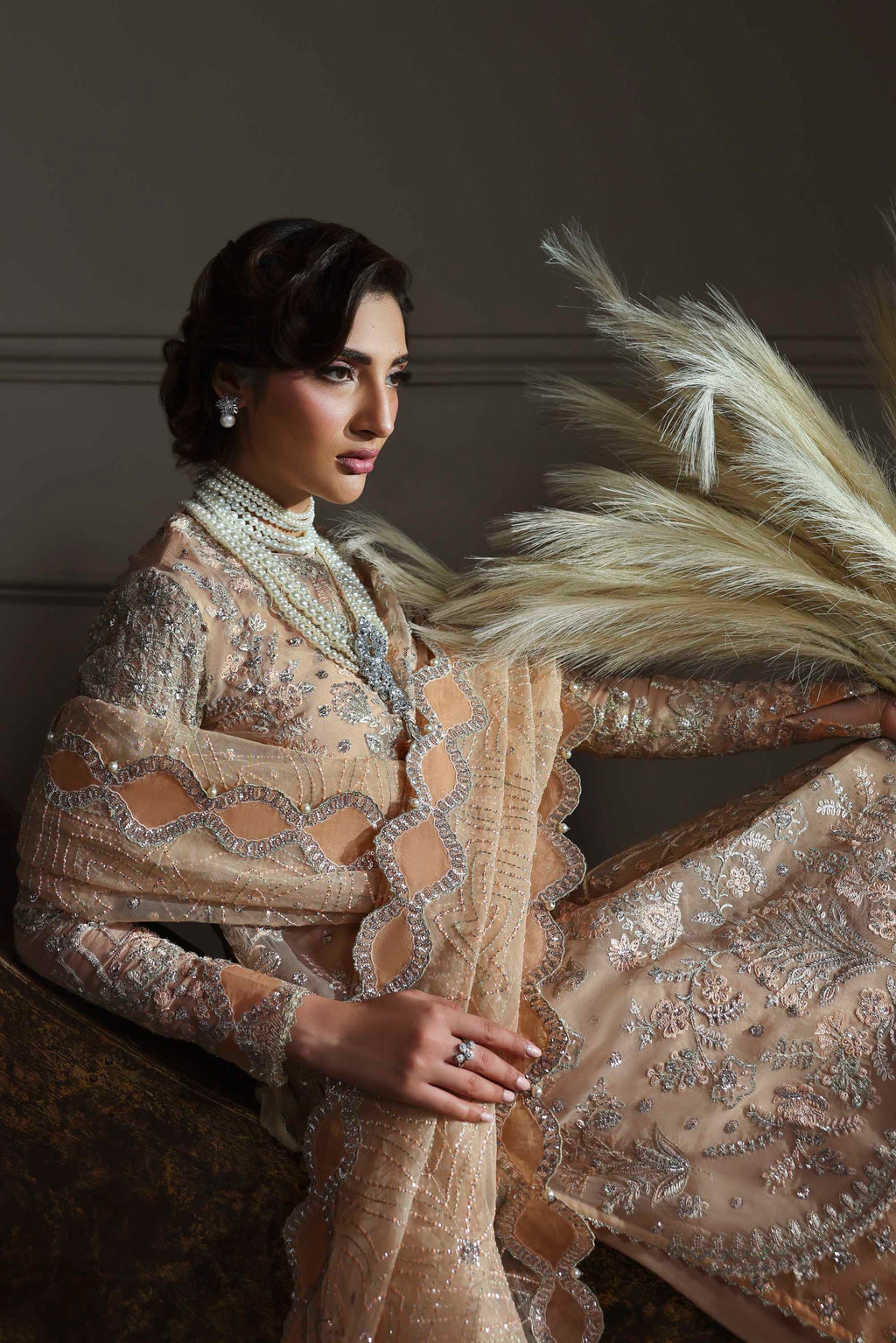 Aabroza Raw Silk Pakistani Formal Dresses