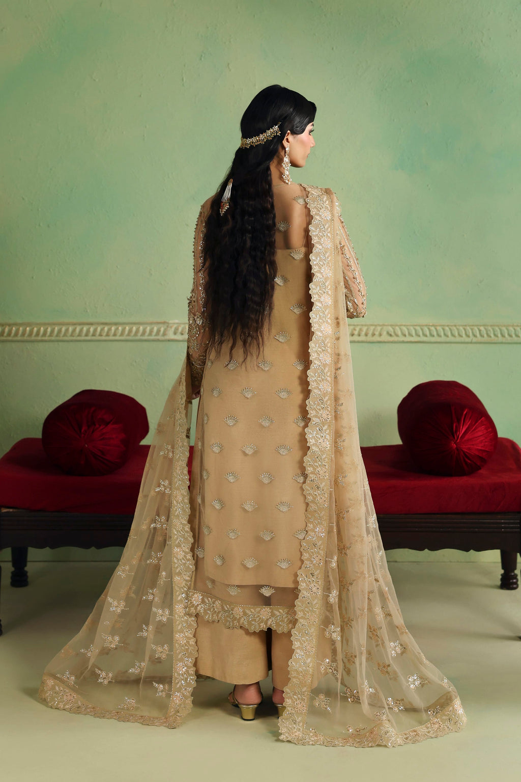 Zareefa Raw Silk Pakistani Formal Dresses - Akbar Aslam - 6