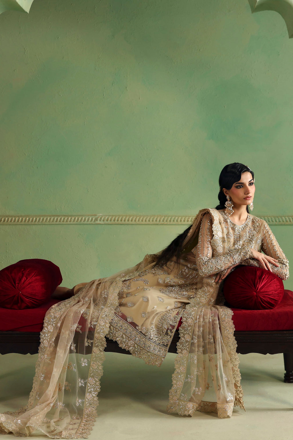 Zareefa Raw Silk Pakistani Formal Dresses - Akbar Aslam - 7