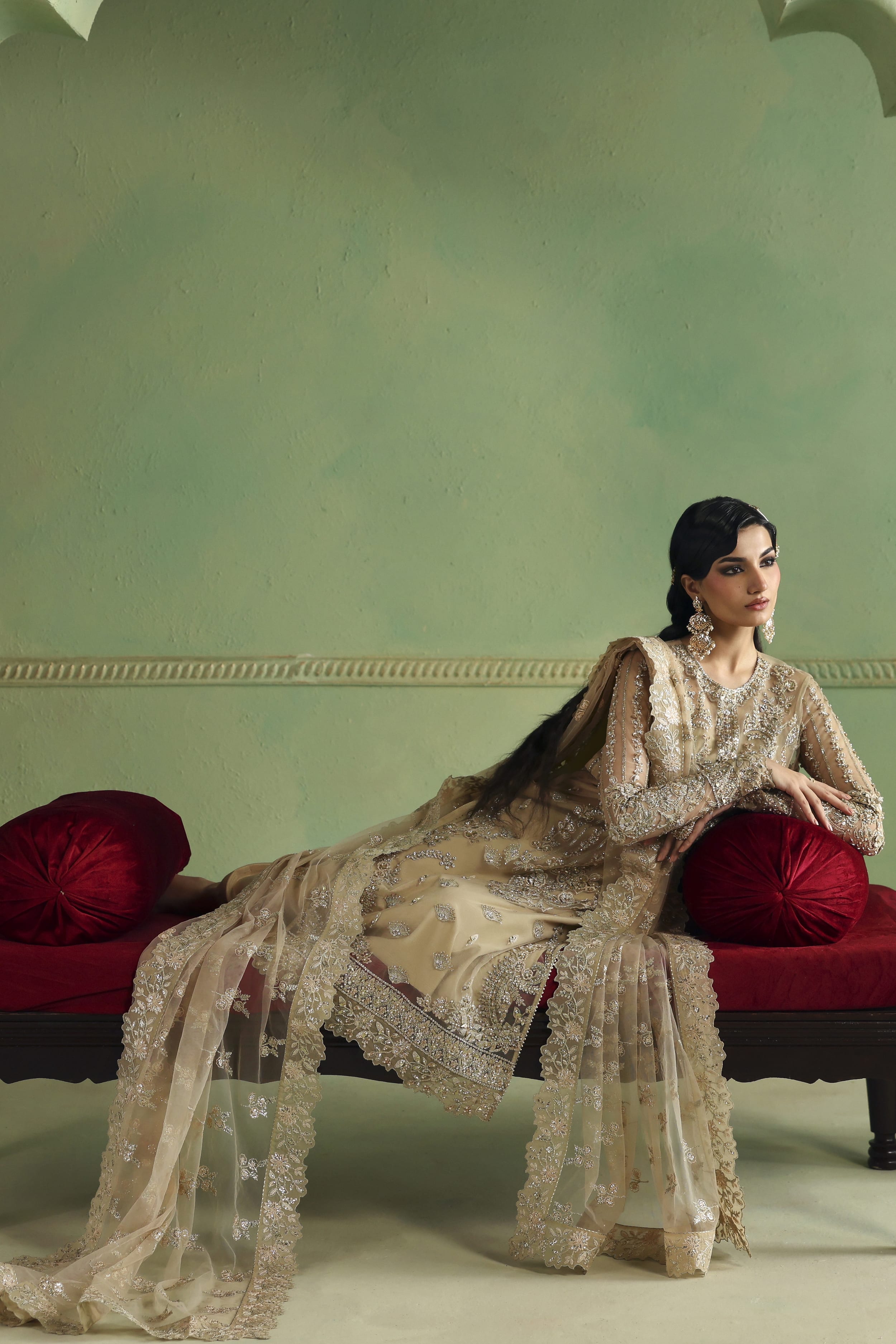 Zareefa Raw Silk Pakistani Formal Dresses - Akbar Aslam - 7